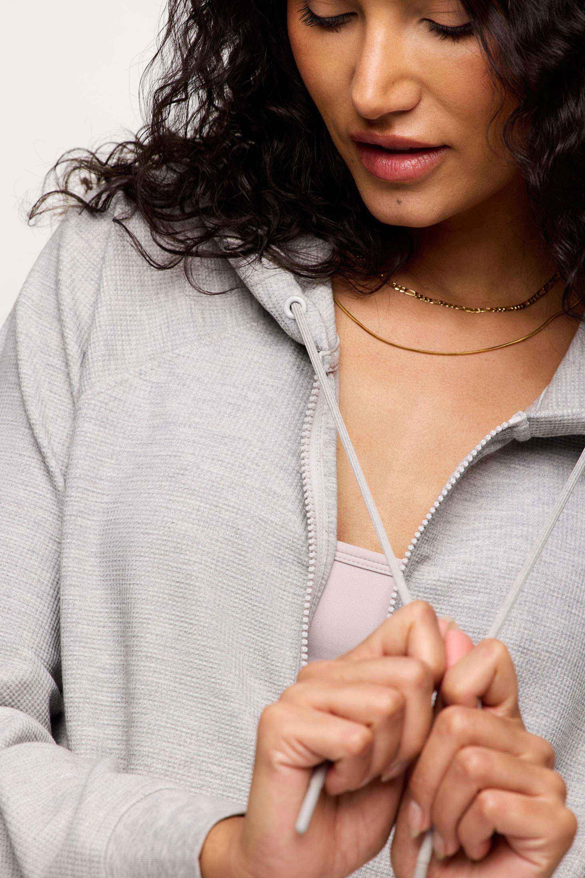 Performance Waffle Zip Up Hoodie