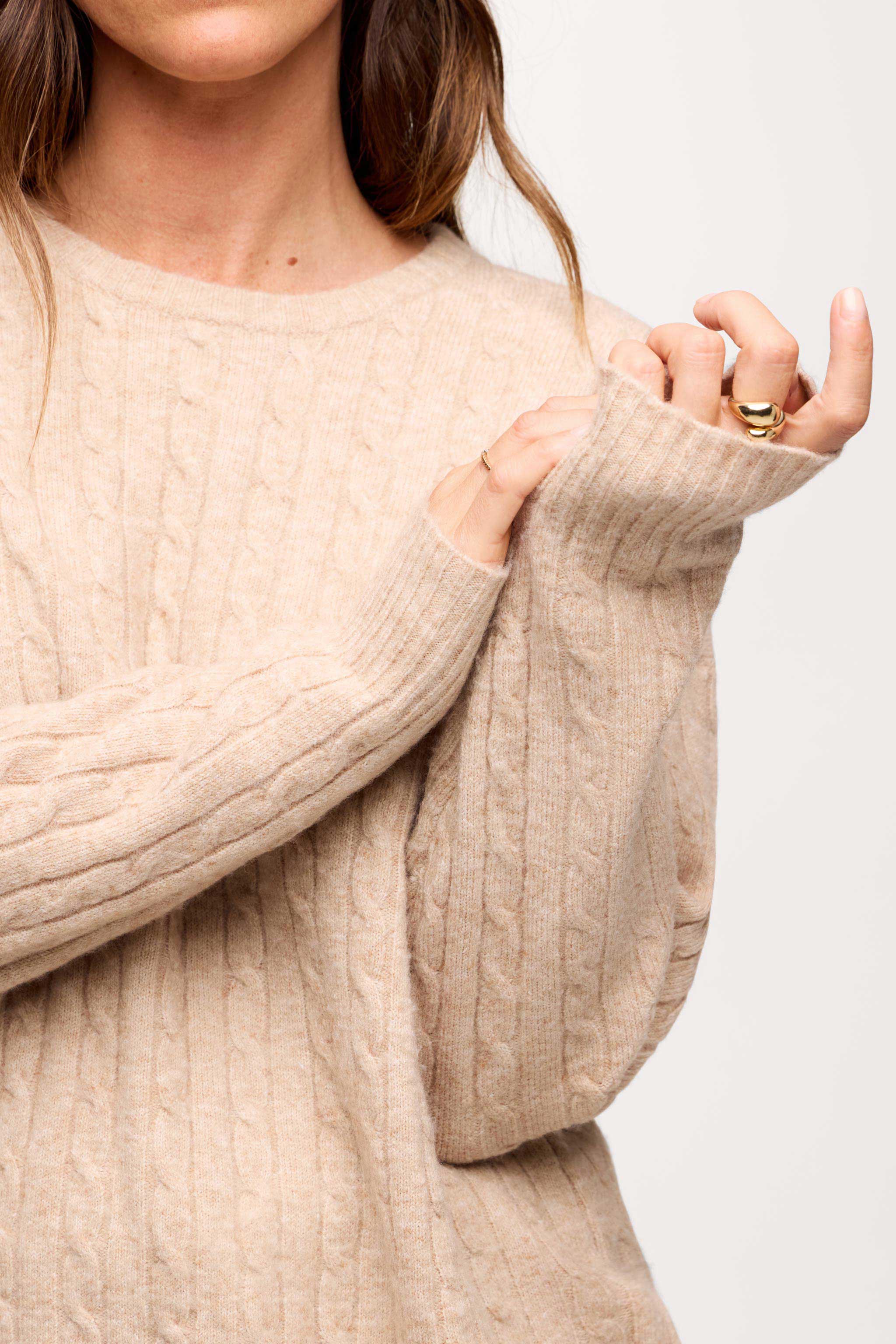 Cozy Knit Cable Crewneck Sweater