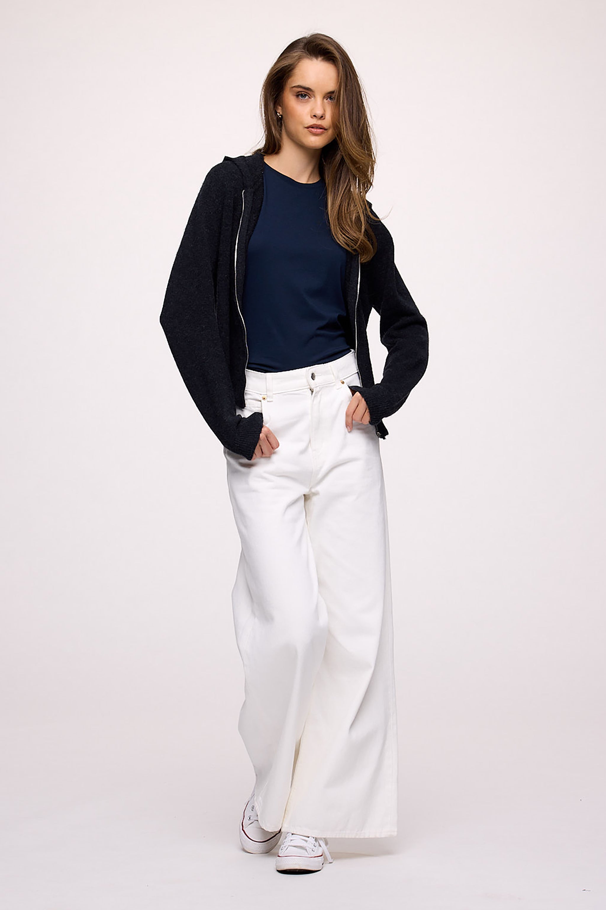 Cozy Knit Zip Up Cardigan