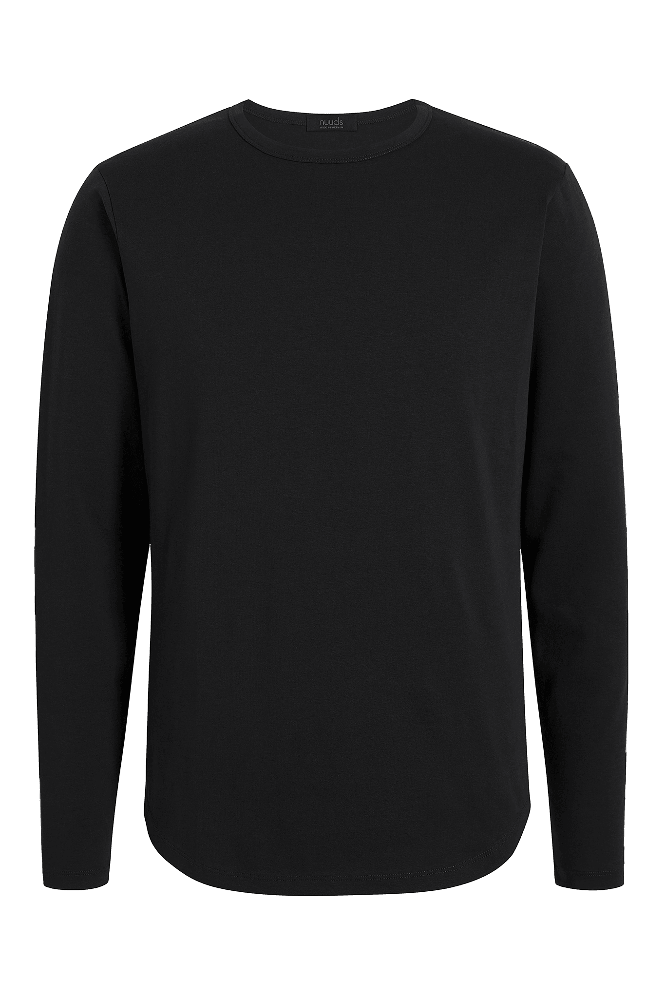Men's Long Sleeve Curved Hem T-Shirt | Black