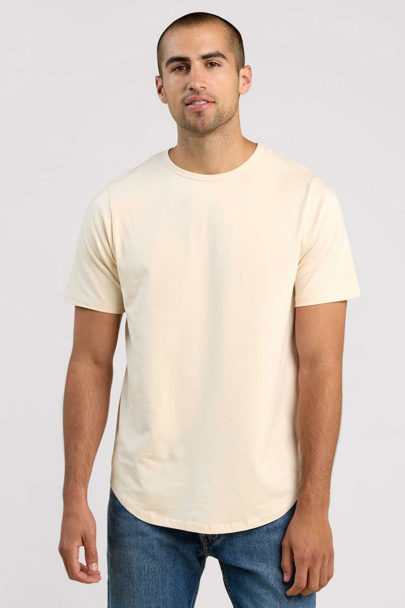 Short Sleeve Curved Hem T-Shirt