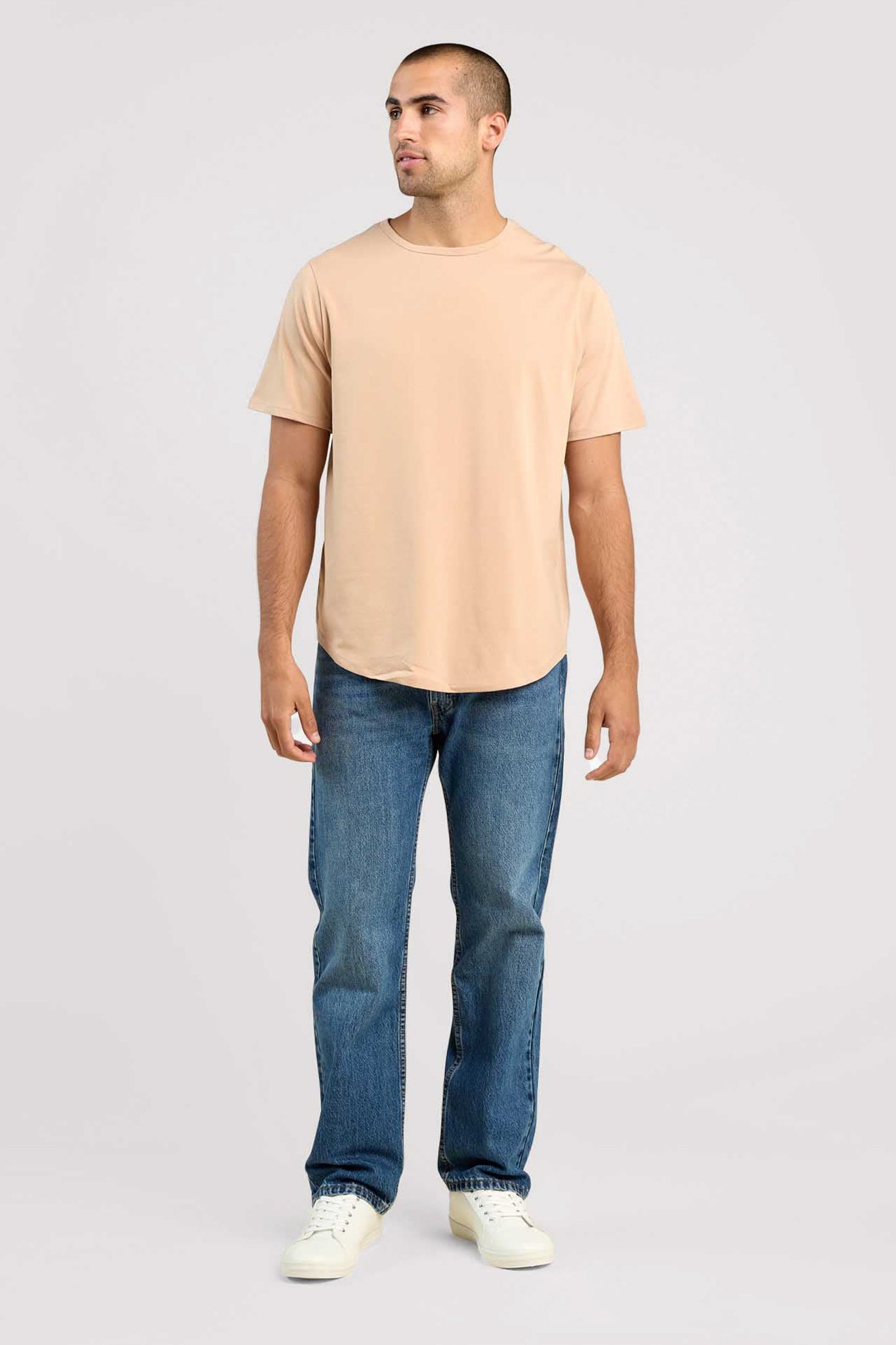 Short Sleeve Curved Hem T-Shirt