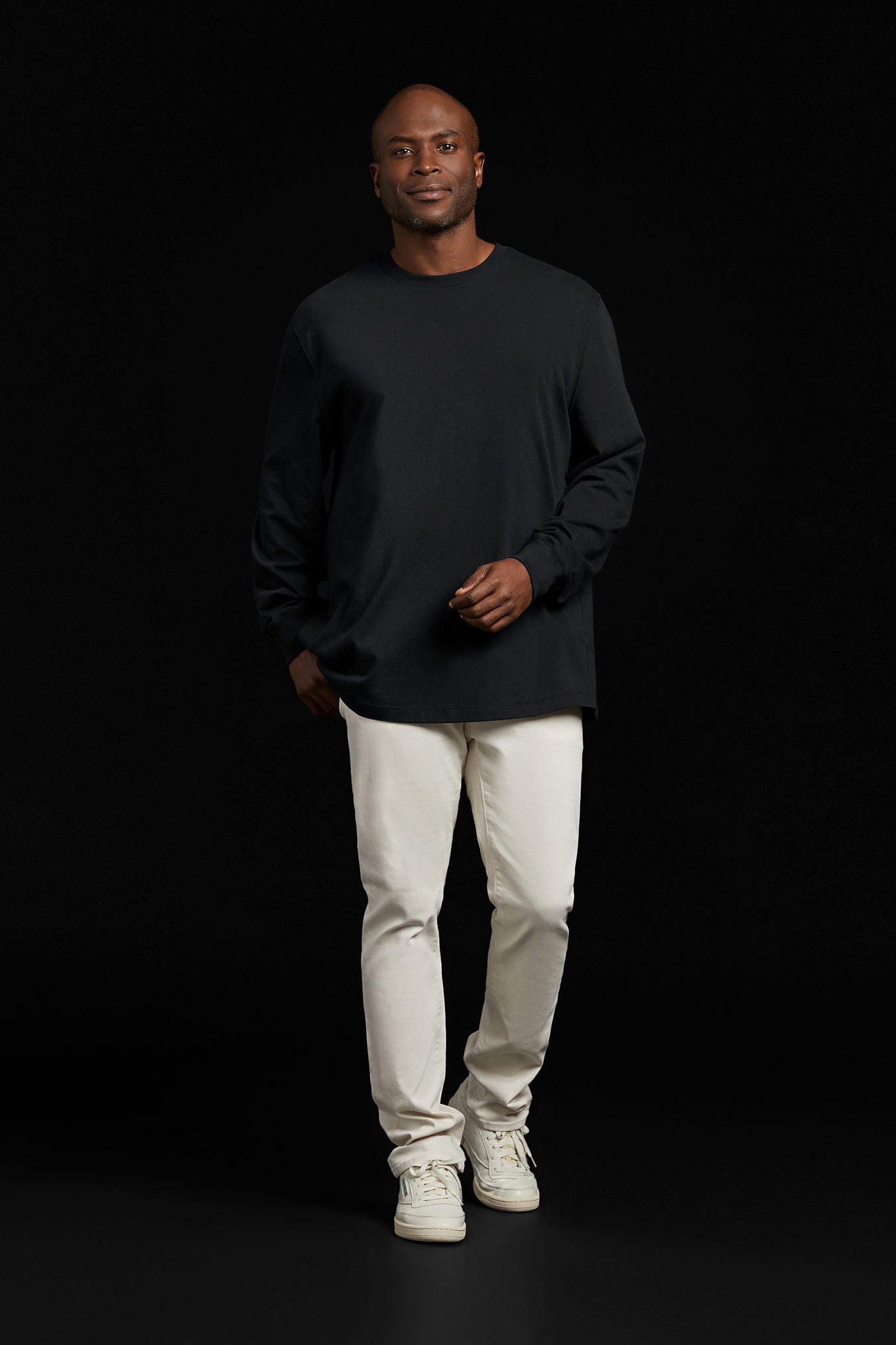 Long Sleeve Boxy Tee | Black