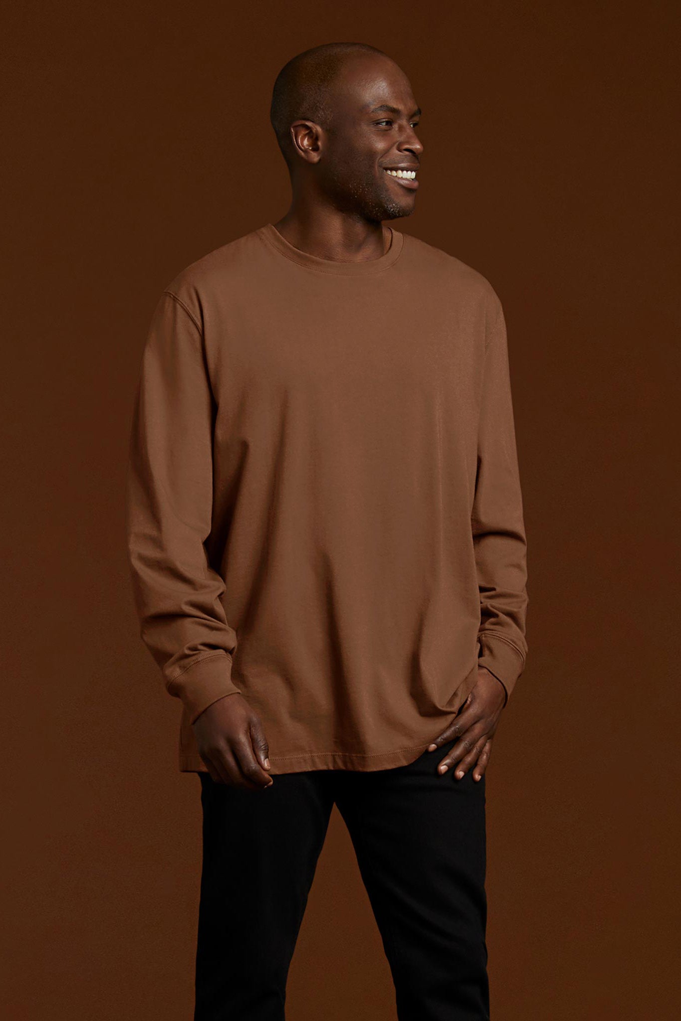 Long Sleeve Boxy Tee | Chocolate