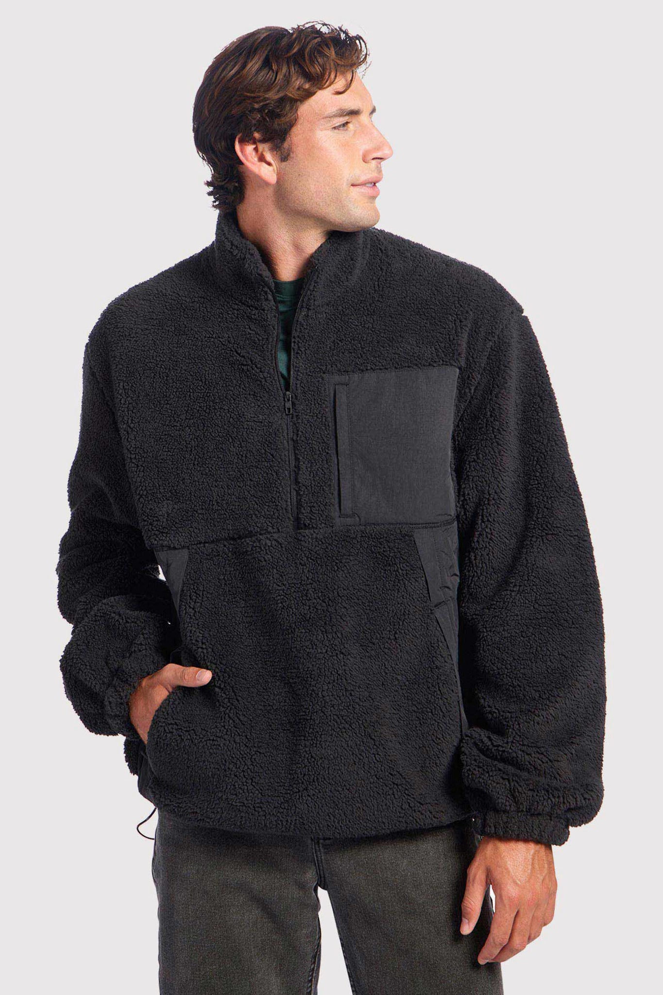 Men's Summit Sherpa Pullover | Black – nuuds