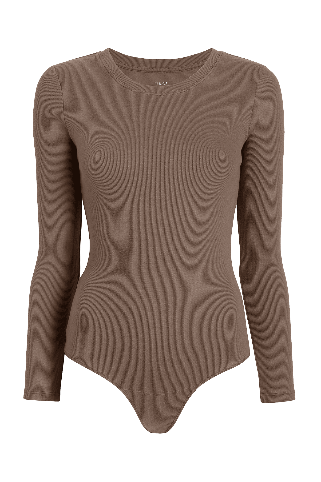 Women's Long Sleeve Ribbed Crewneck Bodysuit | Mocha