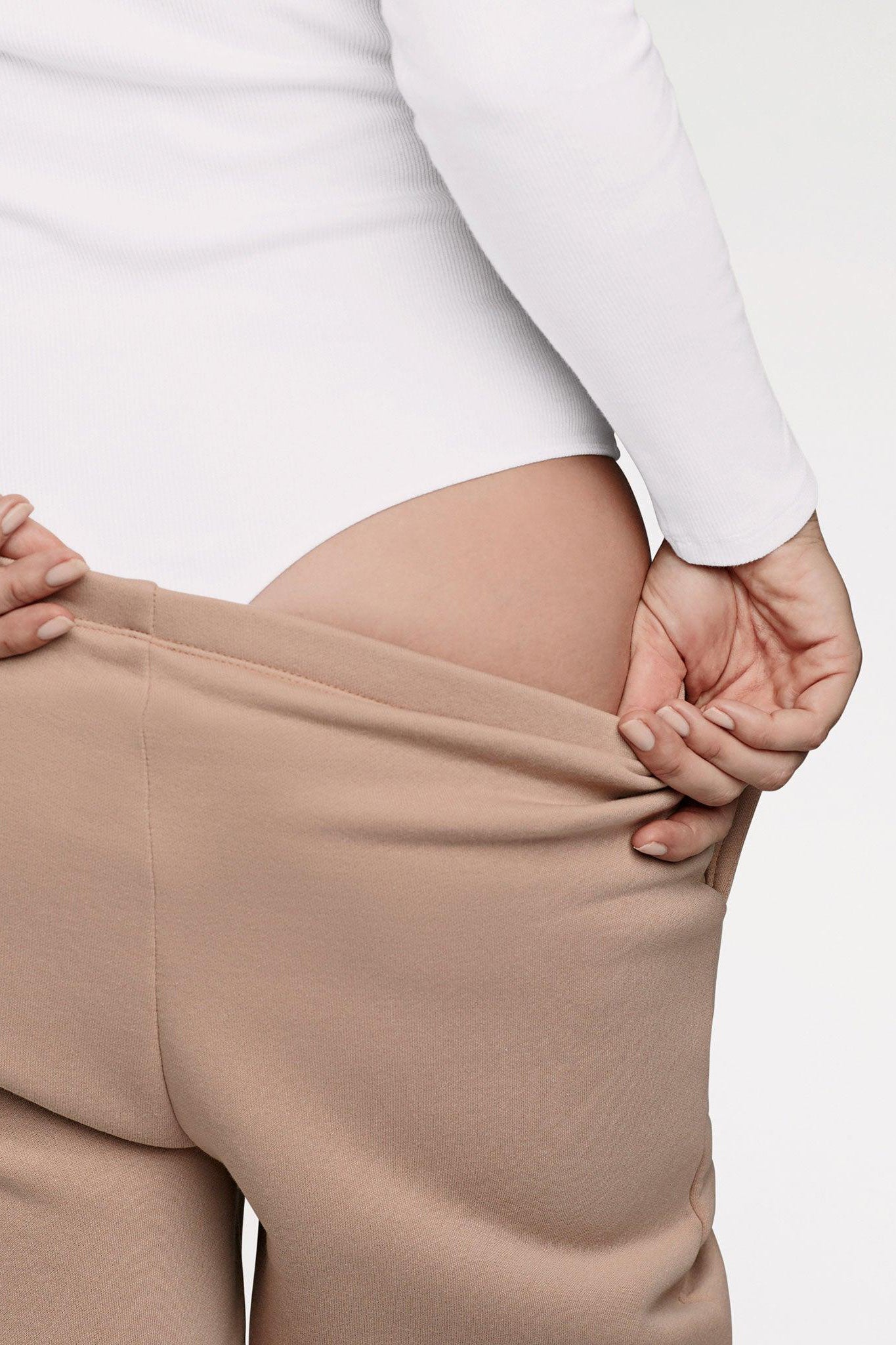 Women's Long Sleeve Ribbed Crewneck Bodysuit | White