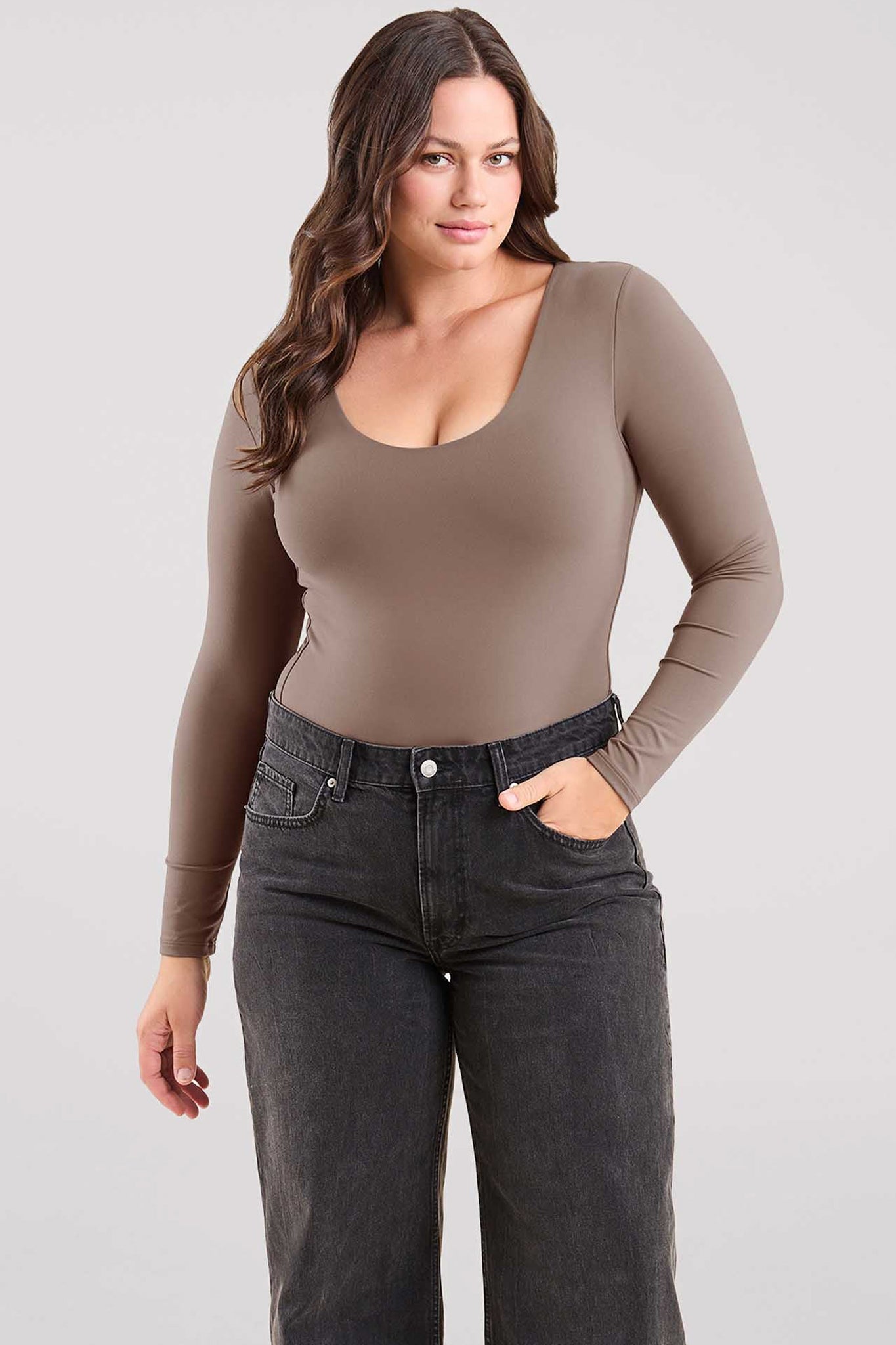 Long Sleeve Scoop Neck Bodysuit