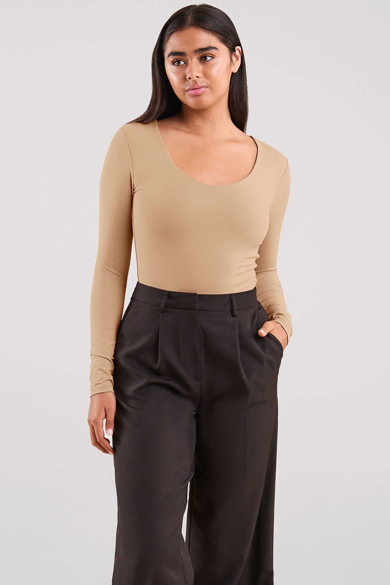 Long Sleeve Scoop Neck Bodysuit