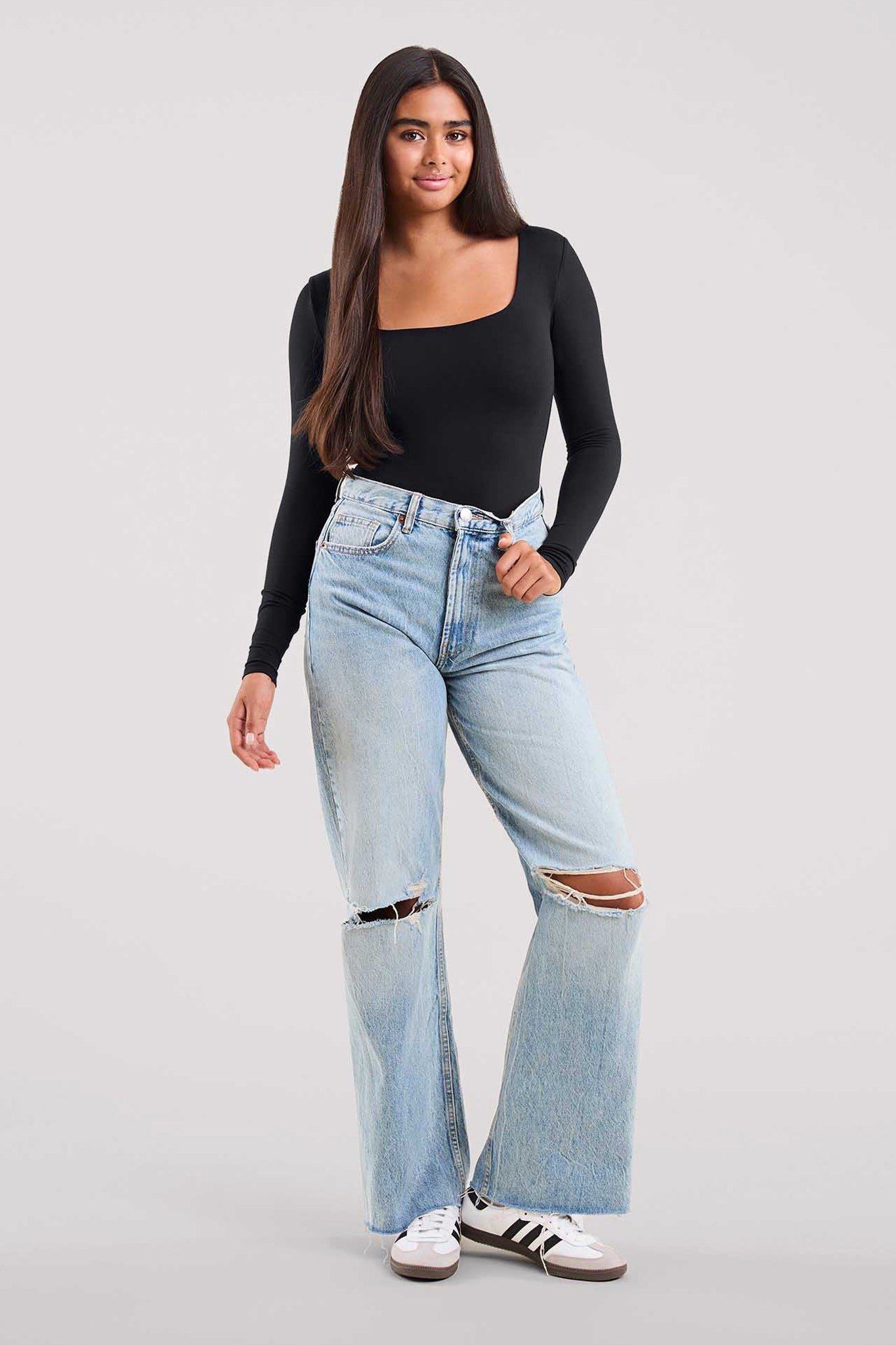 Long Sleeve Square Neck Bodysuit