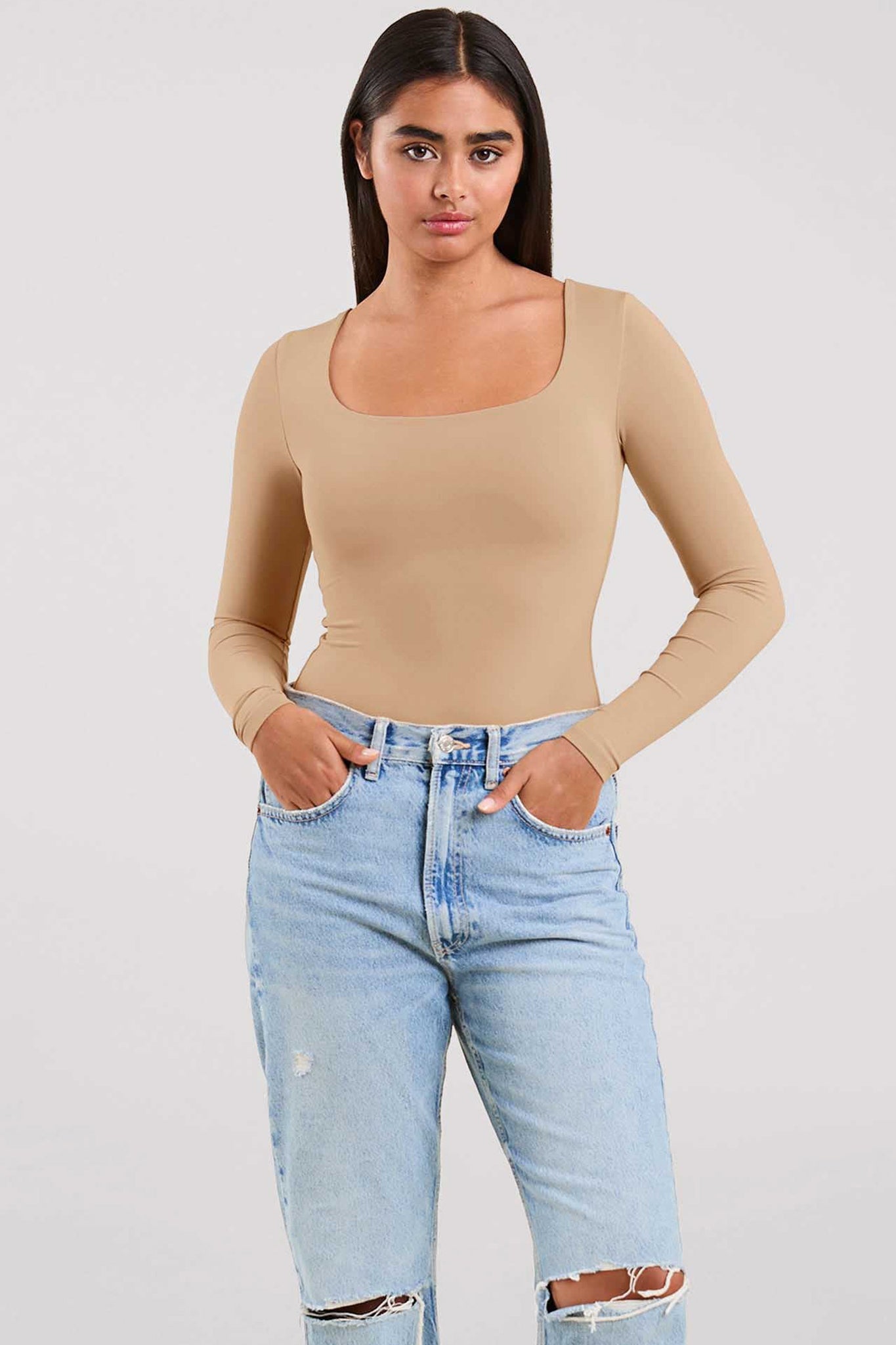 Long Sleeve Square Neck Bodysuit
