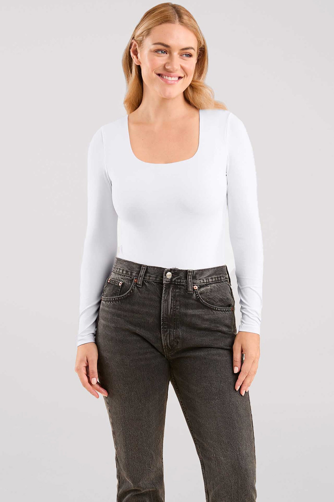 Long Sleeve Square Neck Bodysuit