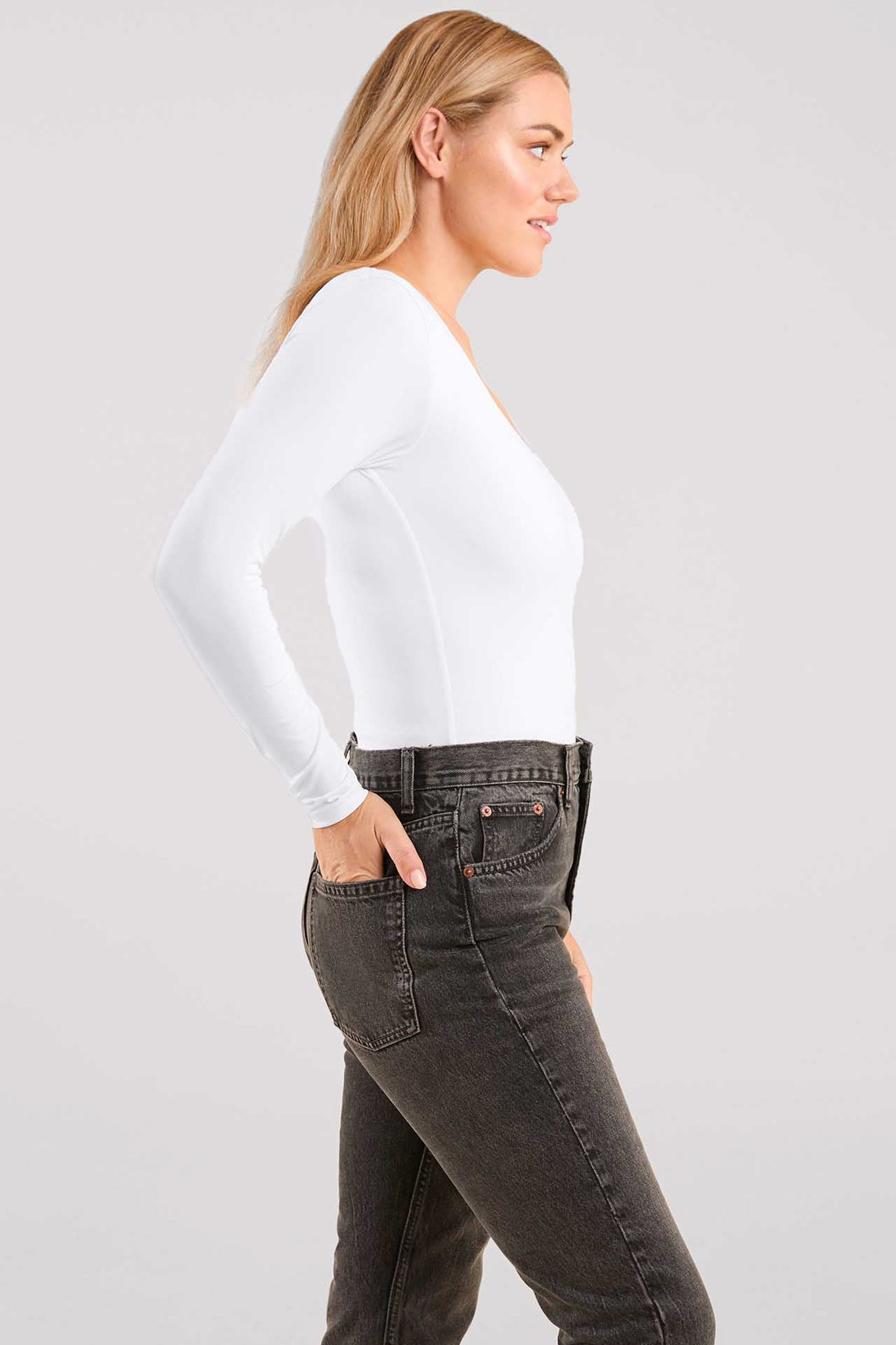 Long Sleeve Square Neck Bodysuit