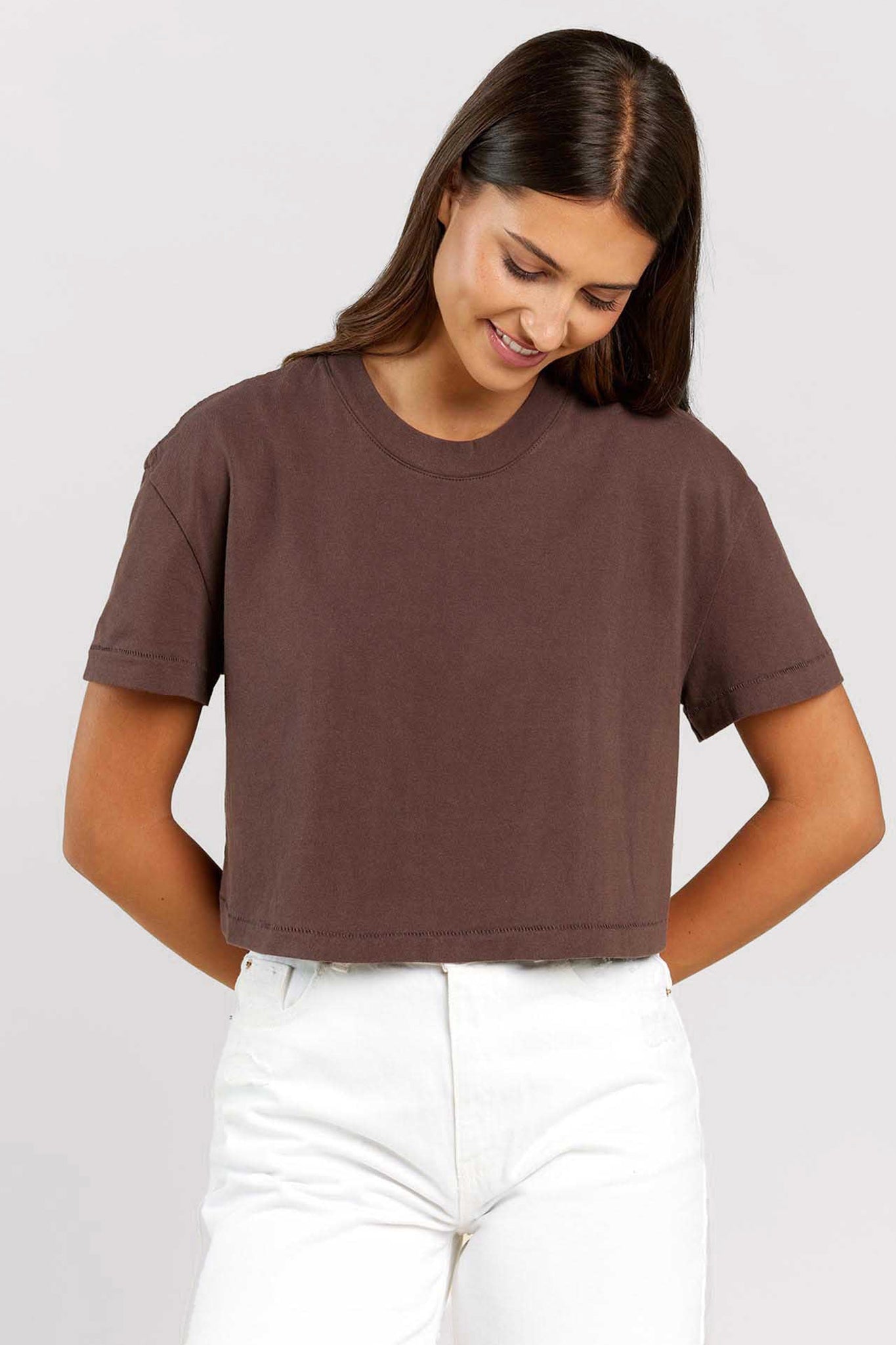 Vintage Cotton Cropped Tee | Women's Cropped T-Shirt – Relaxed