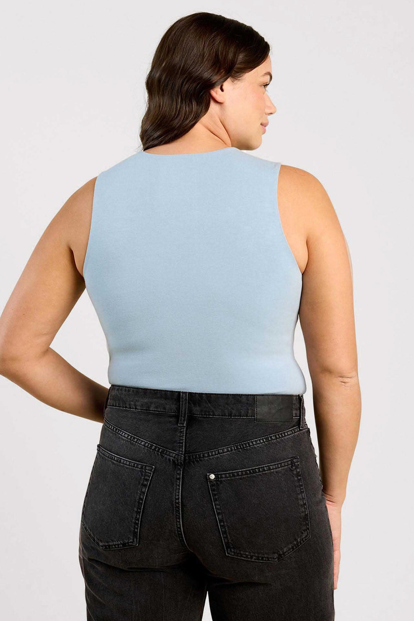 Cotton Stretch Classic Crewneck Tank Bodysuit