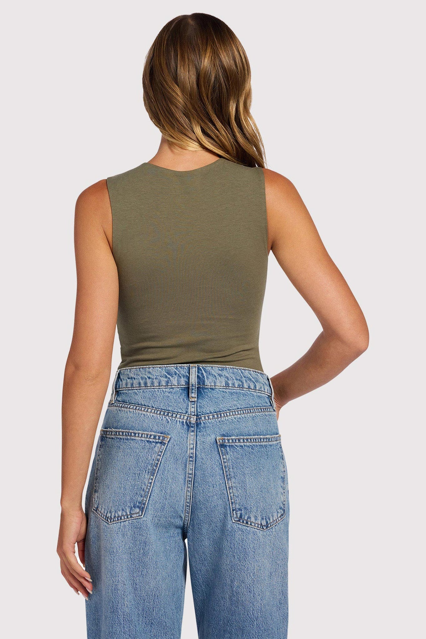 Cotton Stretch Classic Crewneck Tank Bodysuit