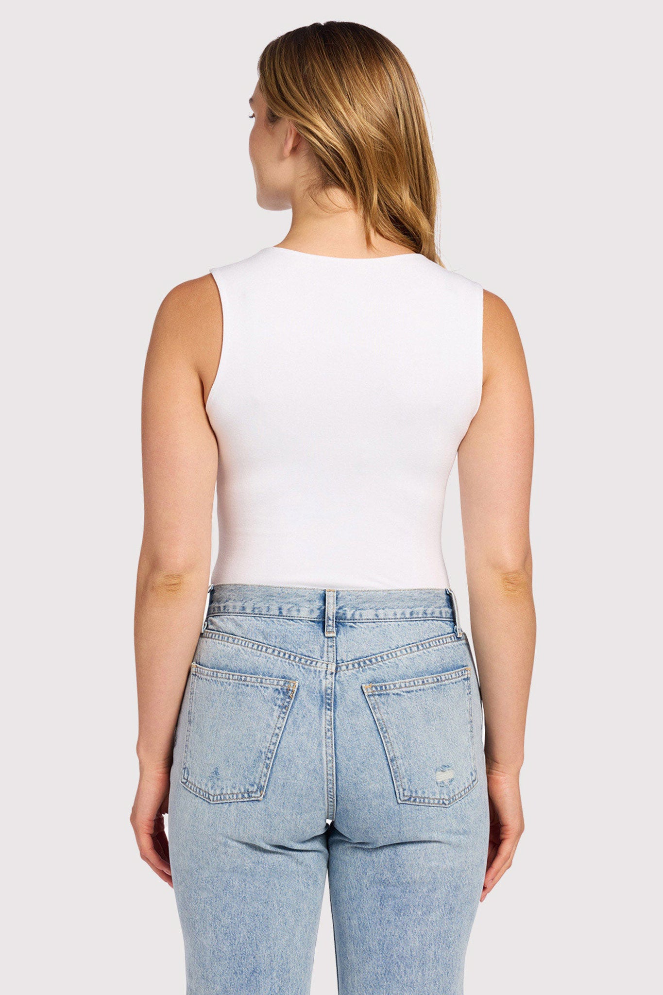 Cotton Stretch Classic Crewneck Tank Bodysuit