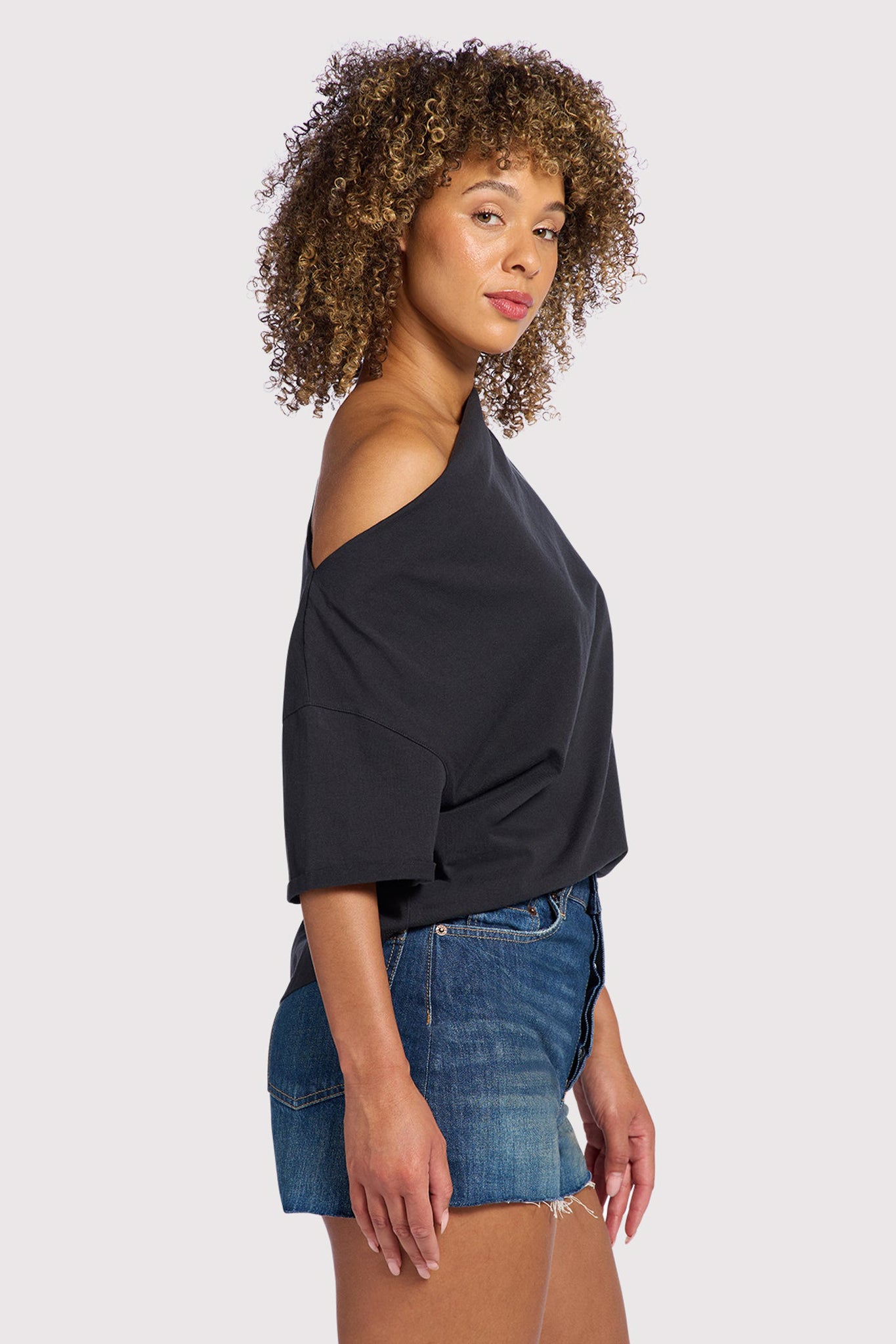 Vintage Cotton Off The Shoulder T-Shirt