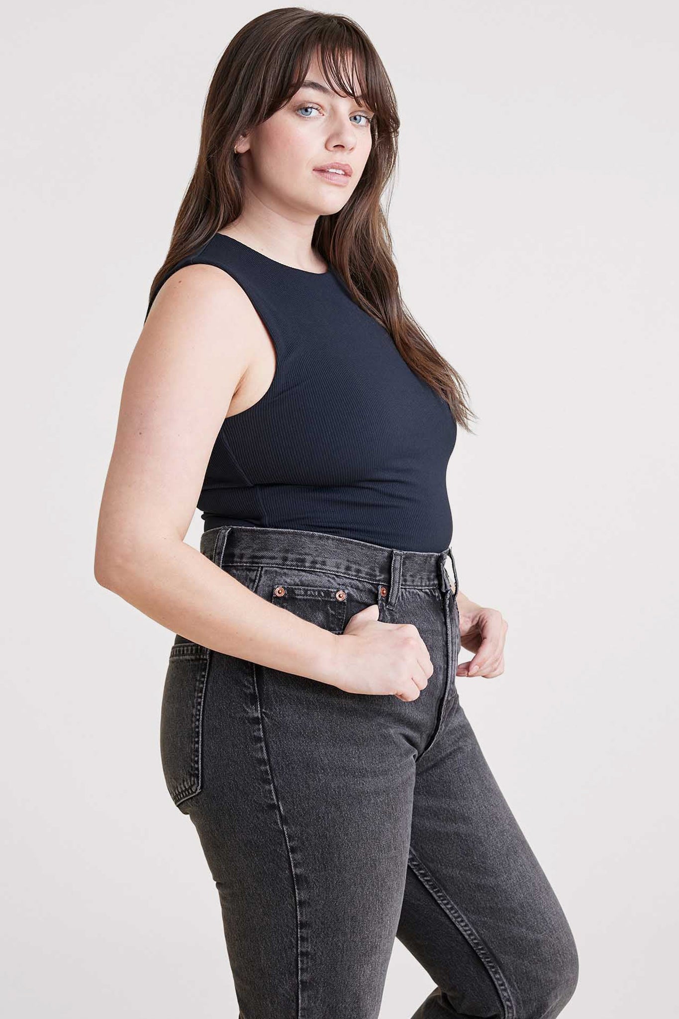 Ribbed Crewneck Tank Bodysuit