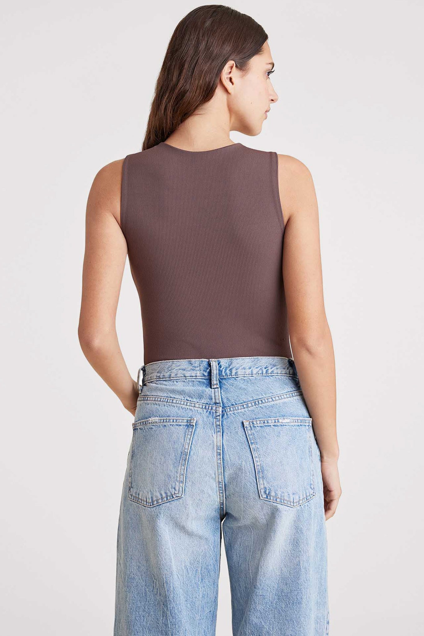 Ribbed Crewneck Tank Bodysuit