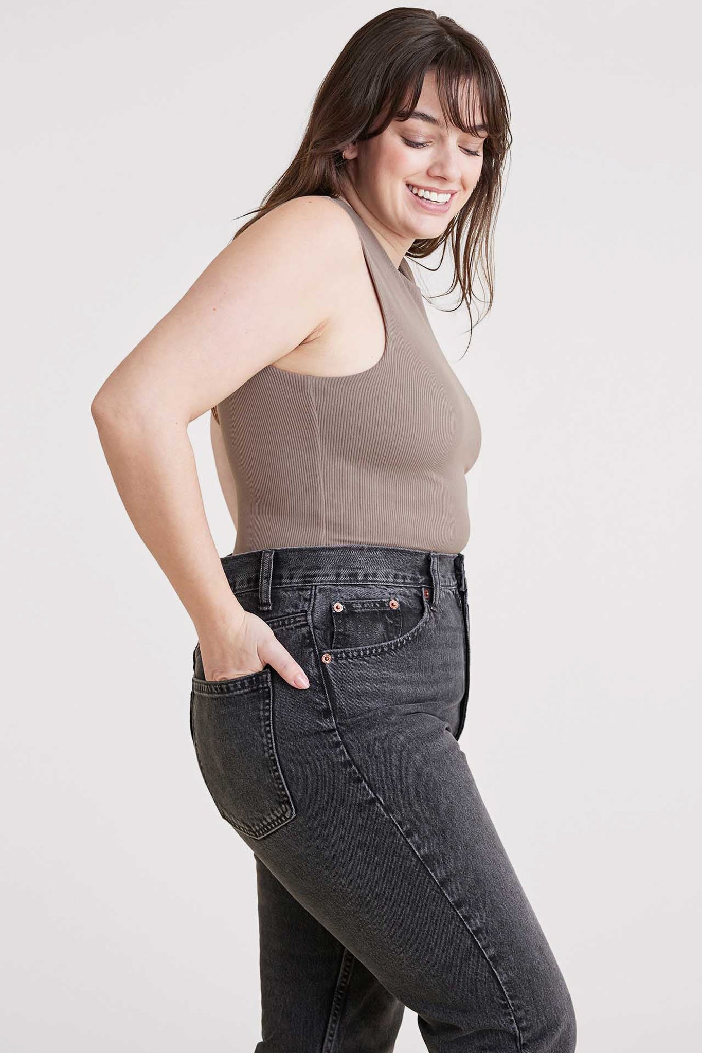 Ribbed Crewneck Tank Bodysuit