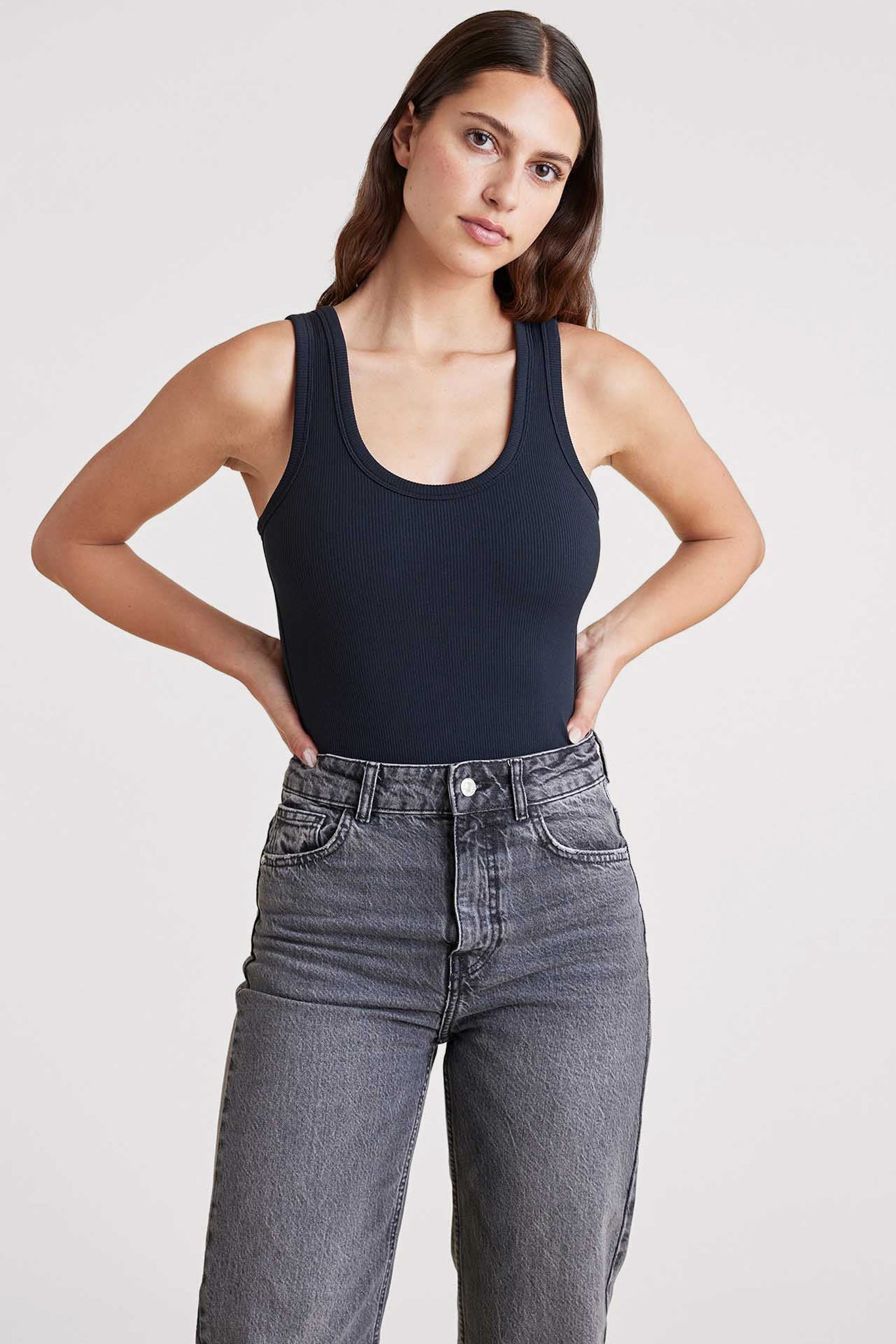 Ribbed Scoop Tank Bodysuit