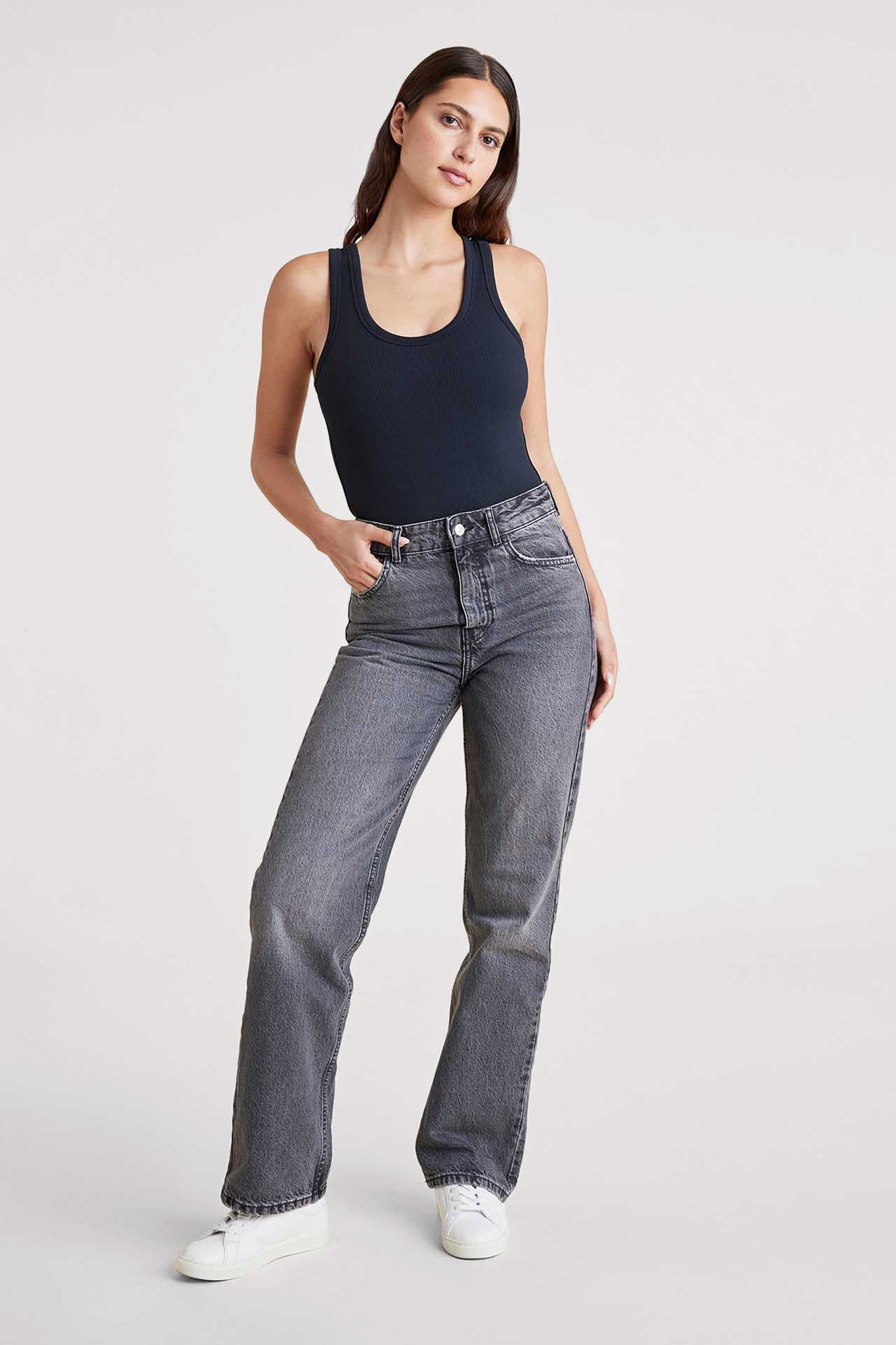 Ribbed Scoop Tank Bodysuit