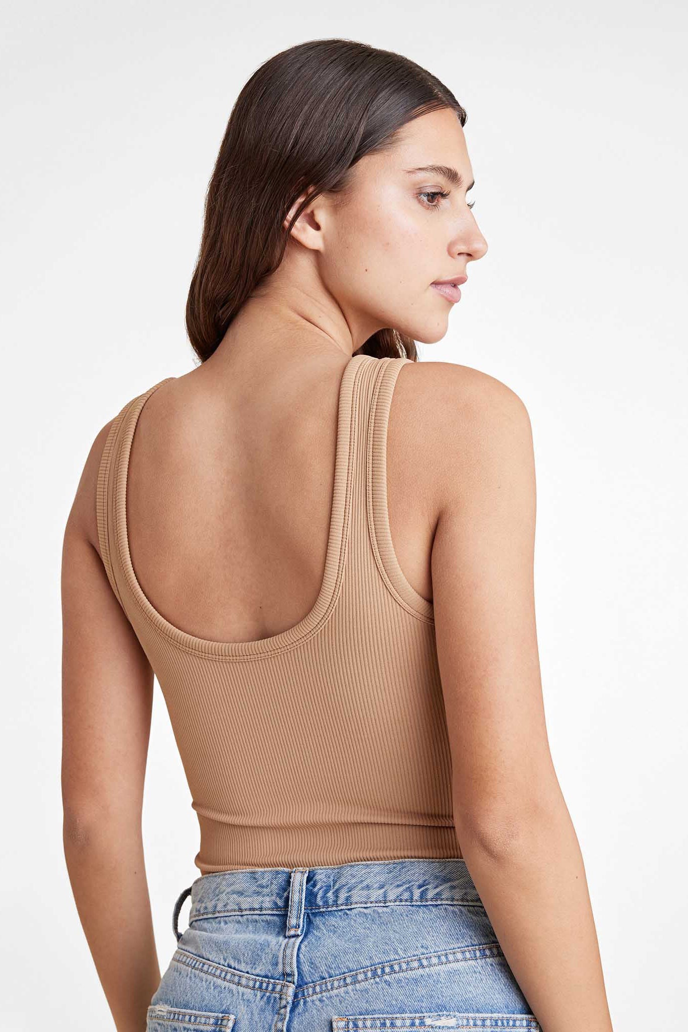 Ribbed Scoop Tank Bodysuit