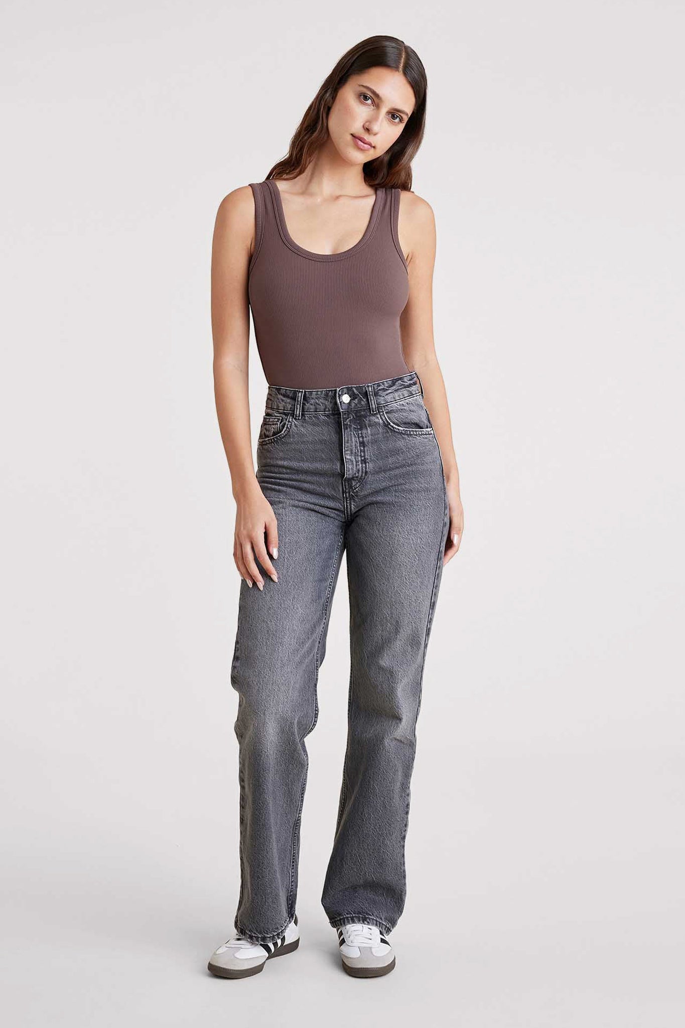 Ribbed Scoop Tank Bodysuit