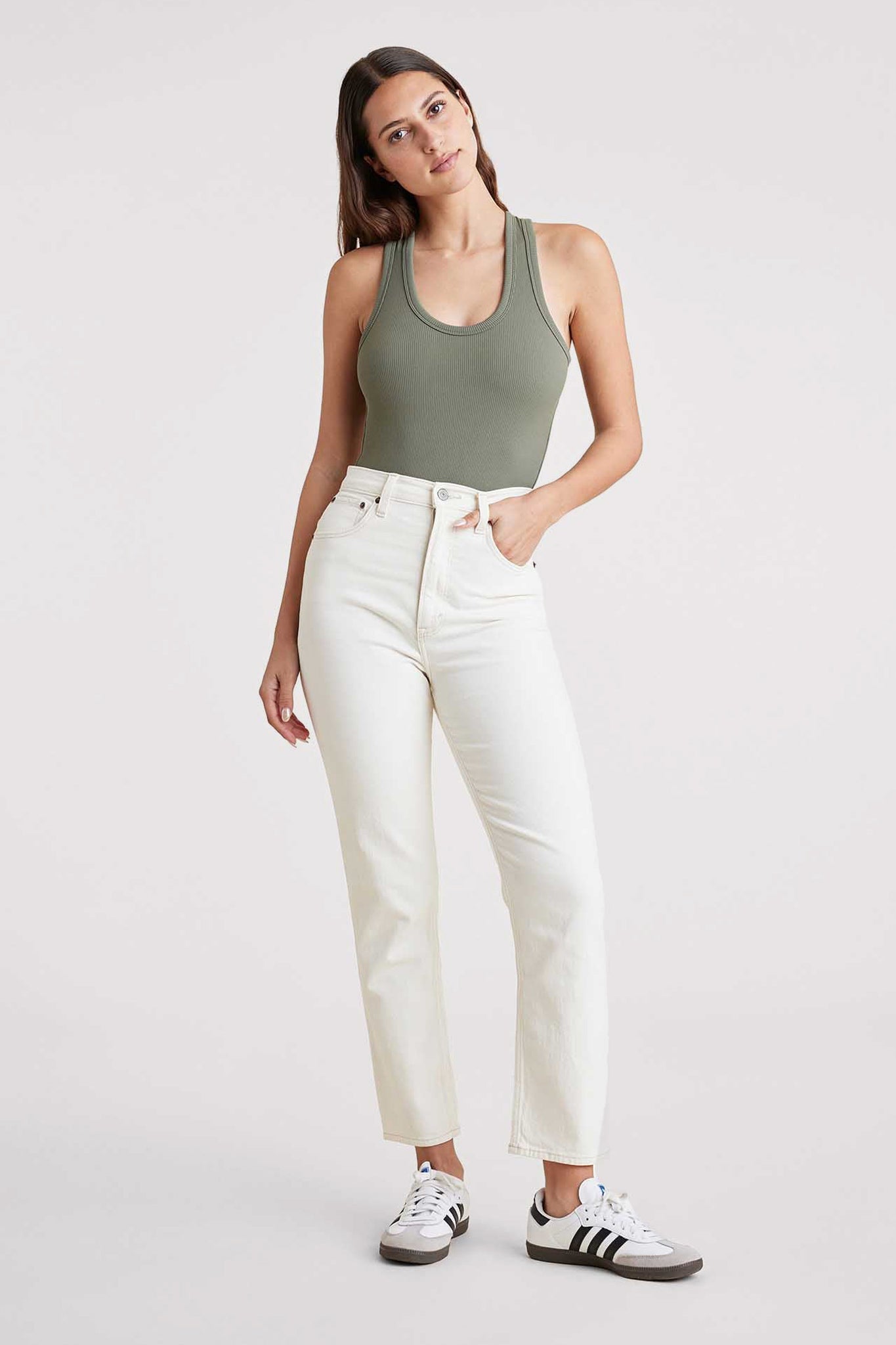 Ribbed Scoop Tank Bodysuit