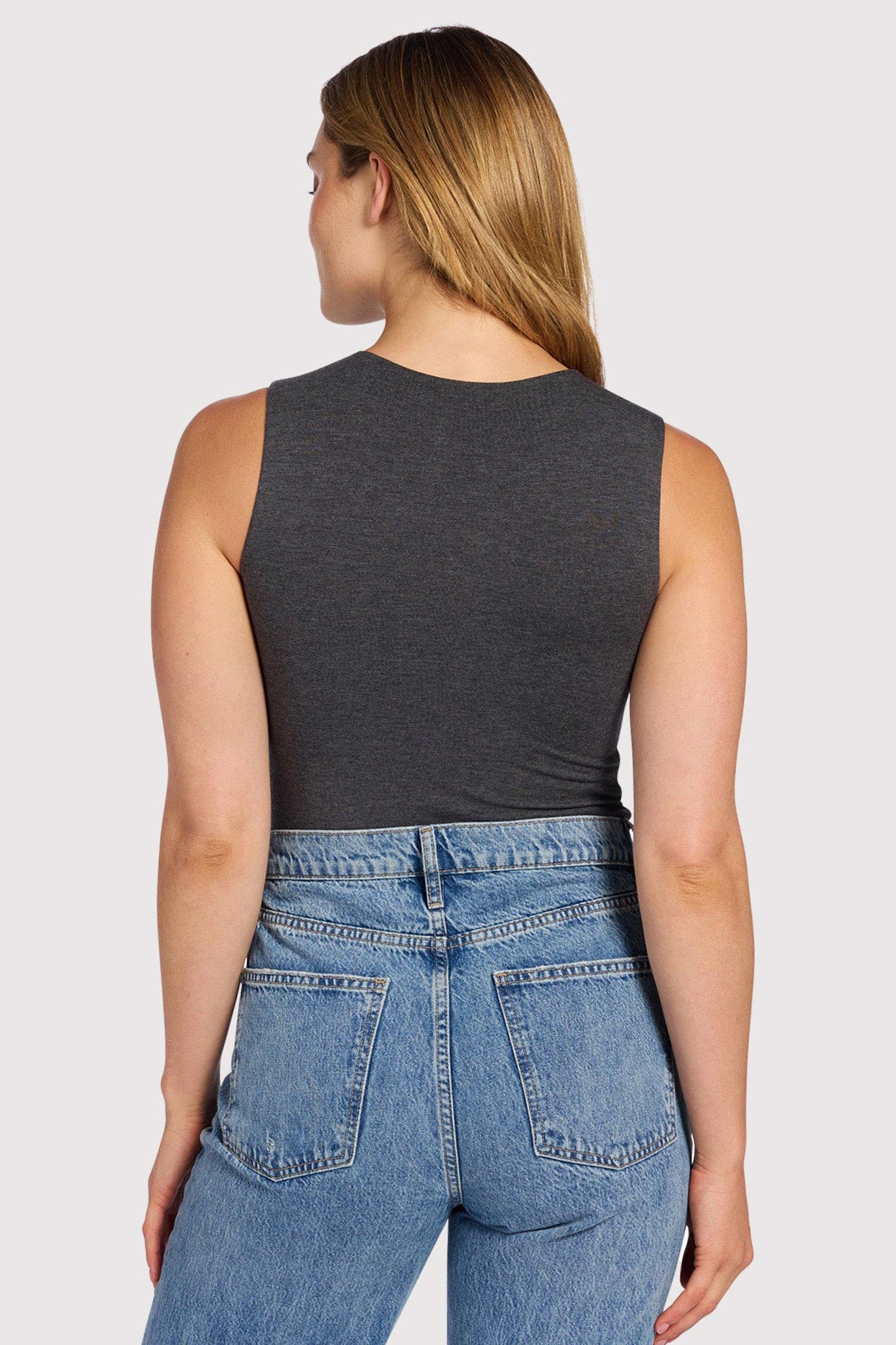 Cotton Stretch Classic Crewneck Tank Bodysuit