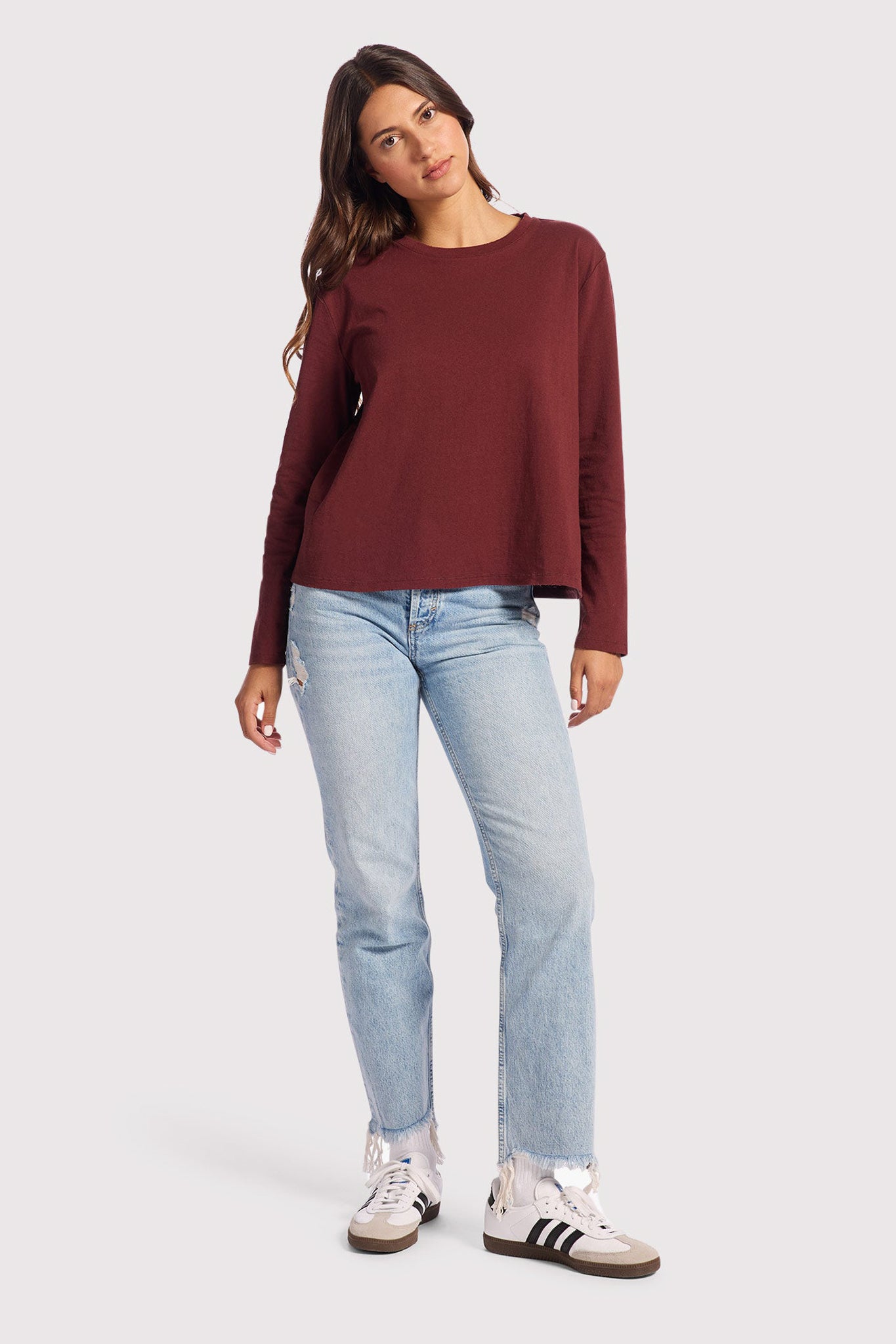 Vintage Cotton Long Sleeve Everyday T-Shirt