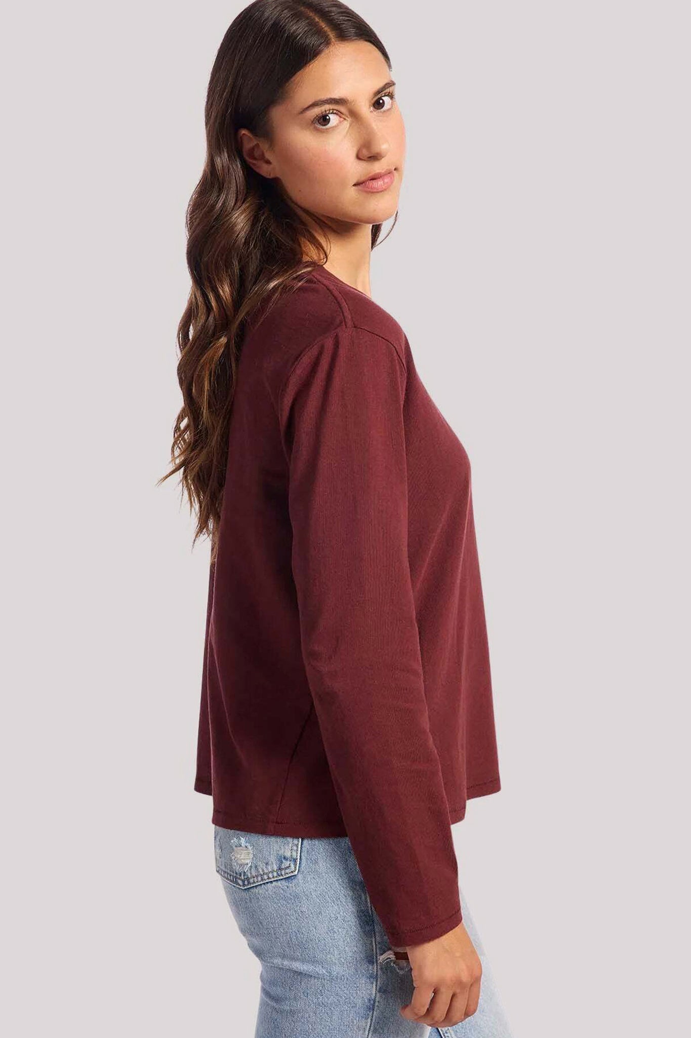 Vintage Cotton Long Sleeve Everyday T-Shirt