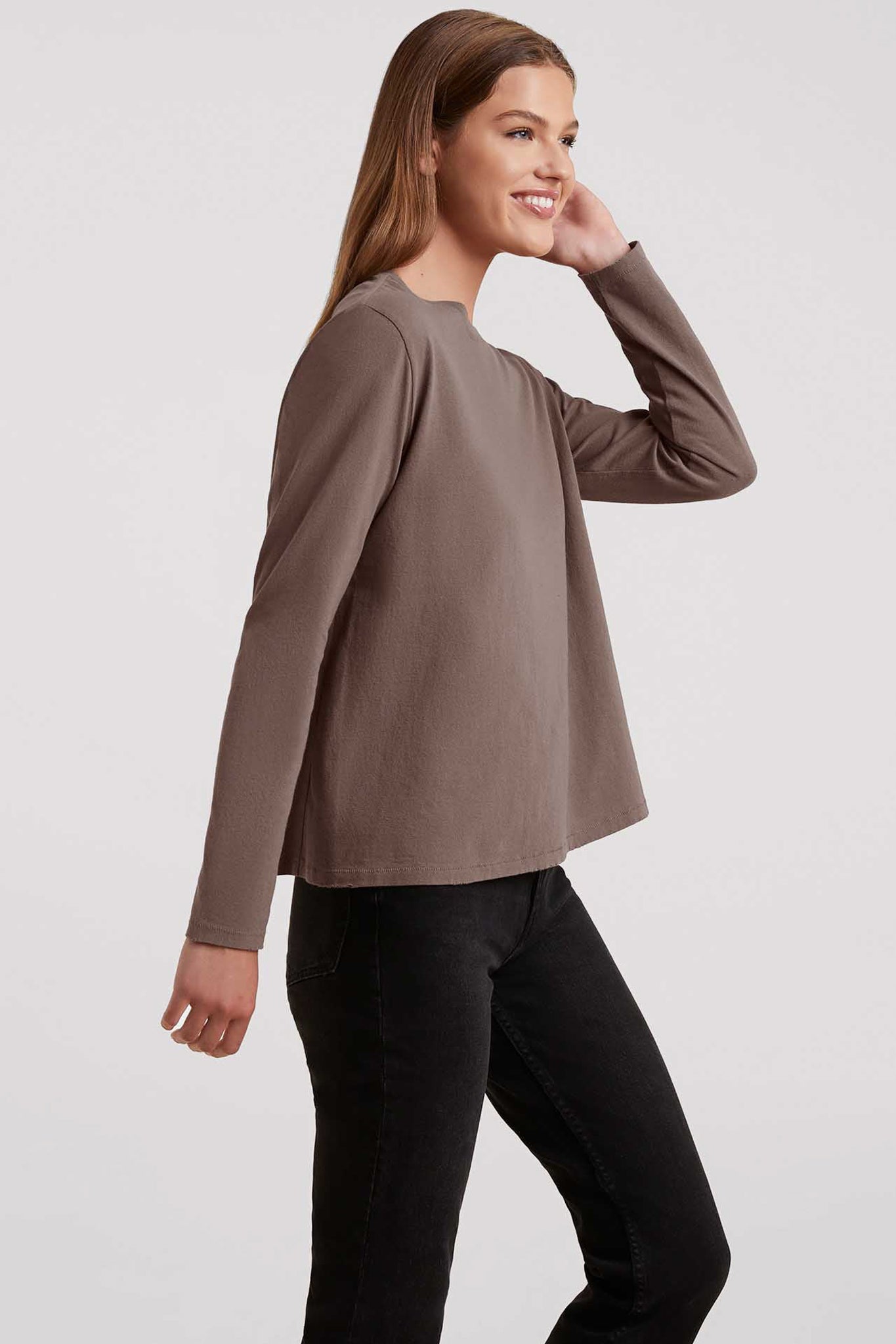 Vintage Cotton Long Sleeve Everyday T-Shirt