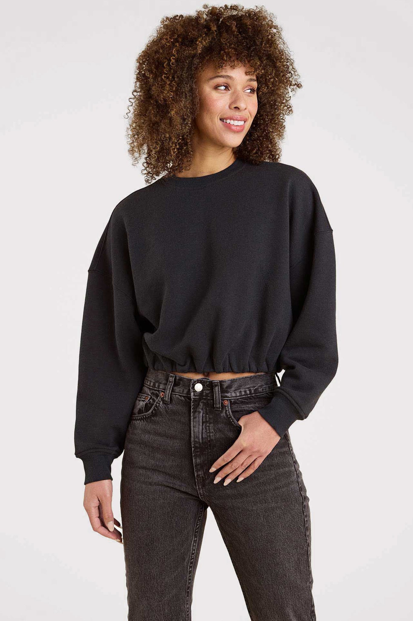Vintage Fleece Cinch Waist Sweatshirt