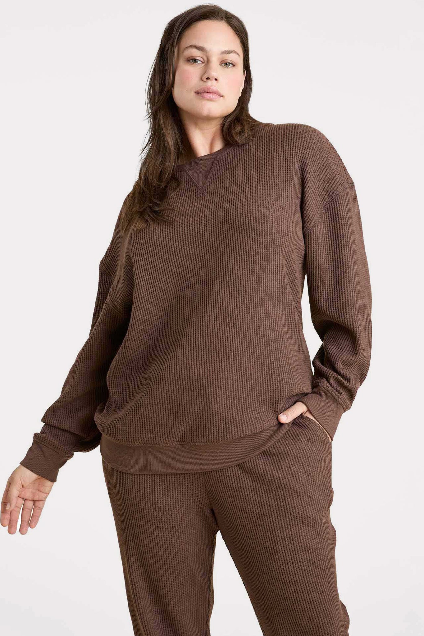 Waffle Crewneck Pullover