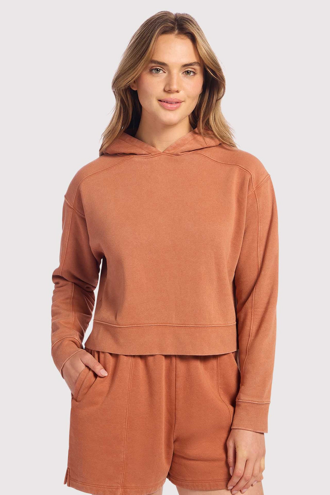 Vintage Fleece Cropped Hoodie