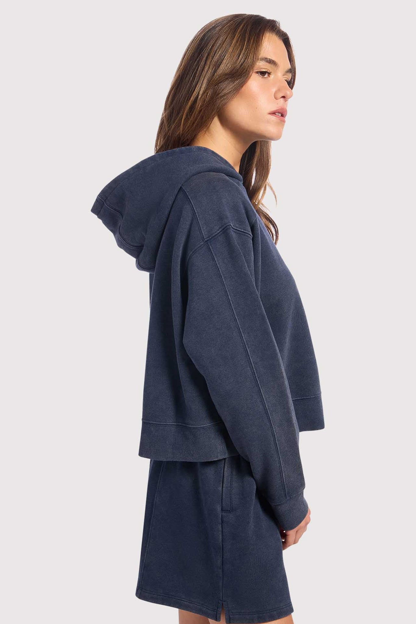 Vintage Fleece Cropped Hoodie