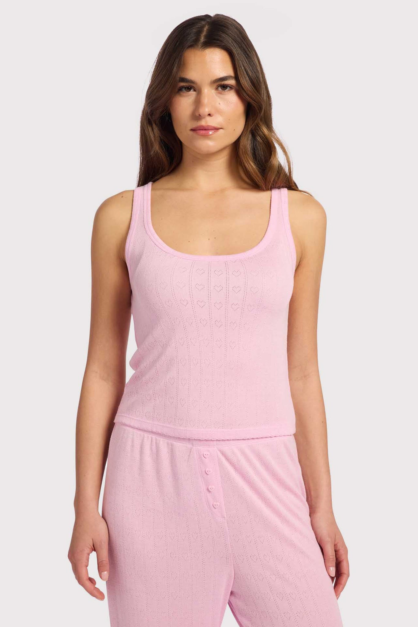 Heart Pointelle Scoop Tank