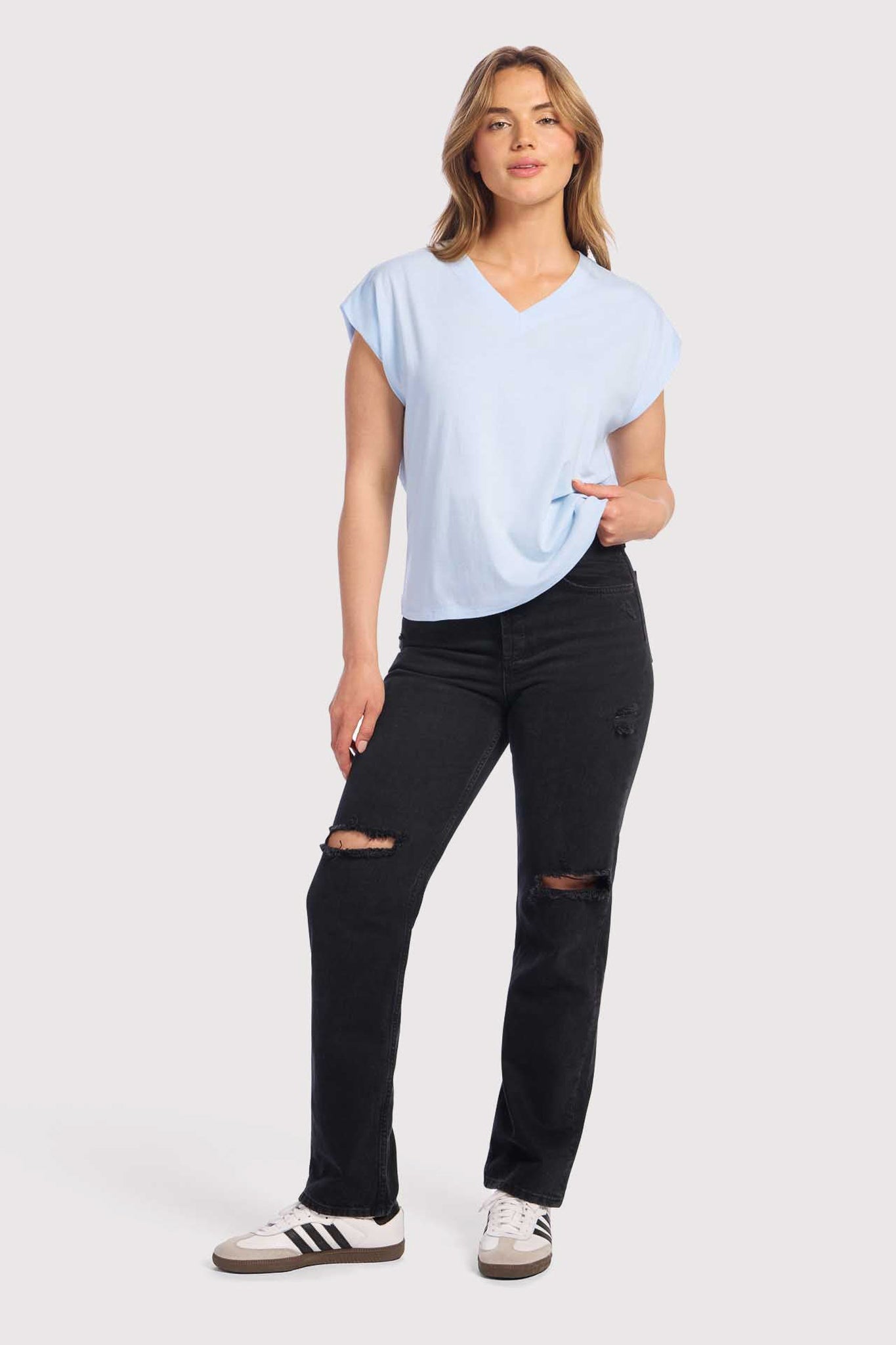 Soft Cotton V-Neck Muscle Tee