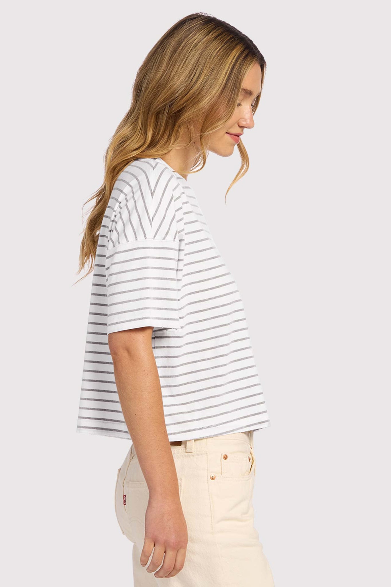 Soft Cotton Striped Boxy Tee