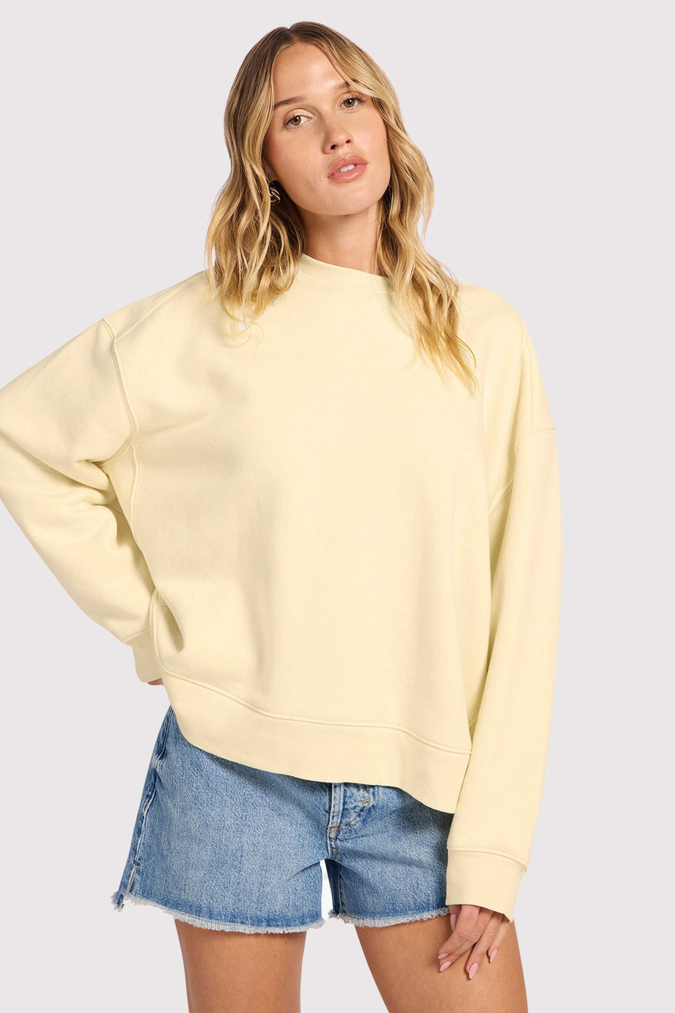 Vintage Fleece Oversized Boxy Crewneck Sweatshirt