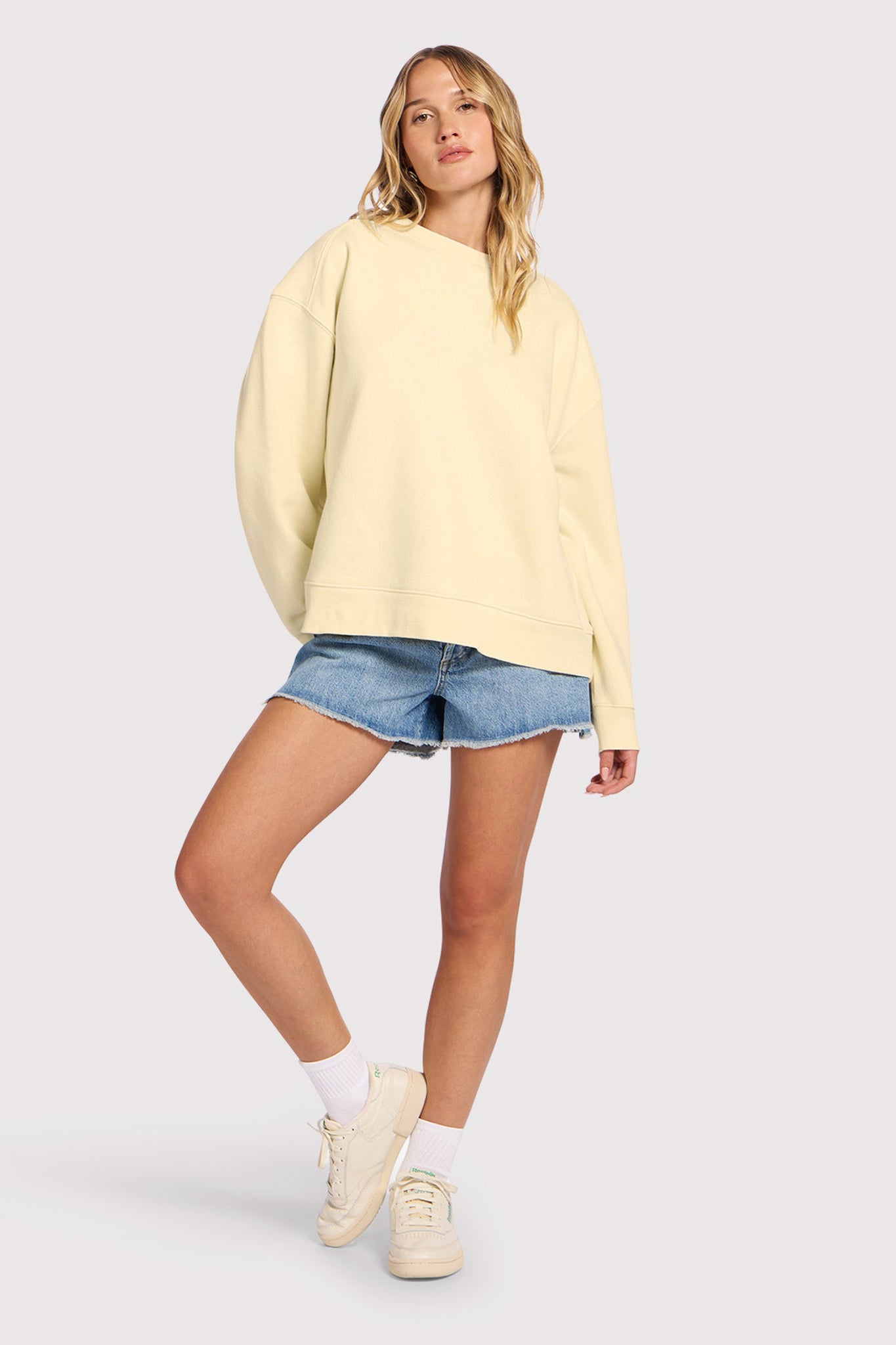 Vintage Fleece Oversized Boxy Crewneck Sweatshirt