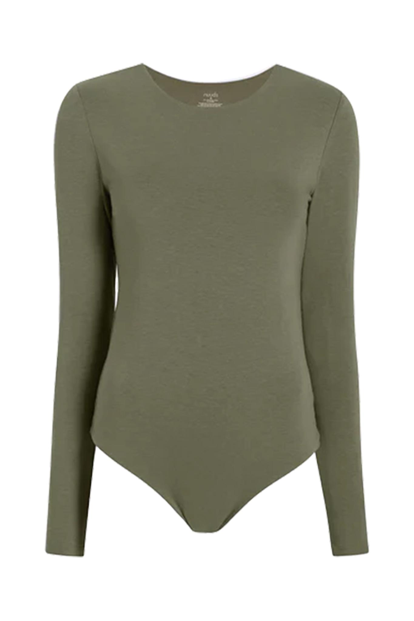 Cotton Stretch Long Sleeve Crewneck Bodysuit