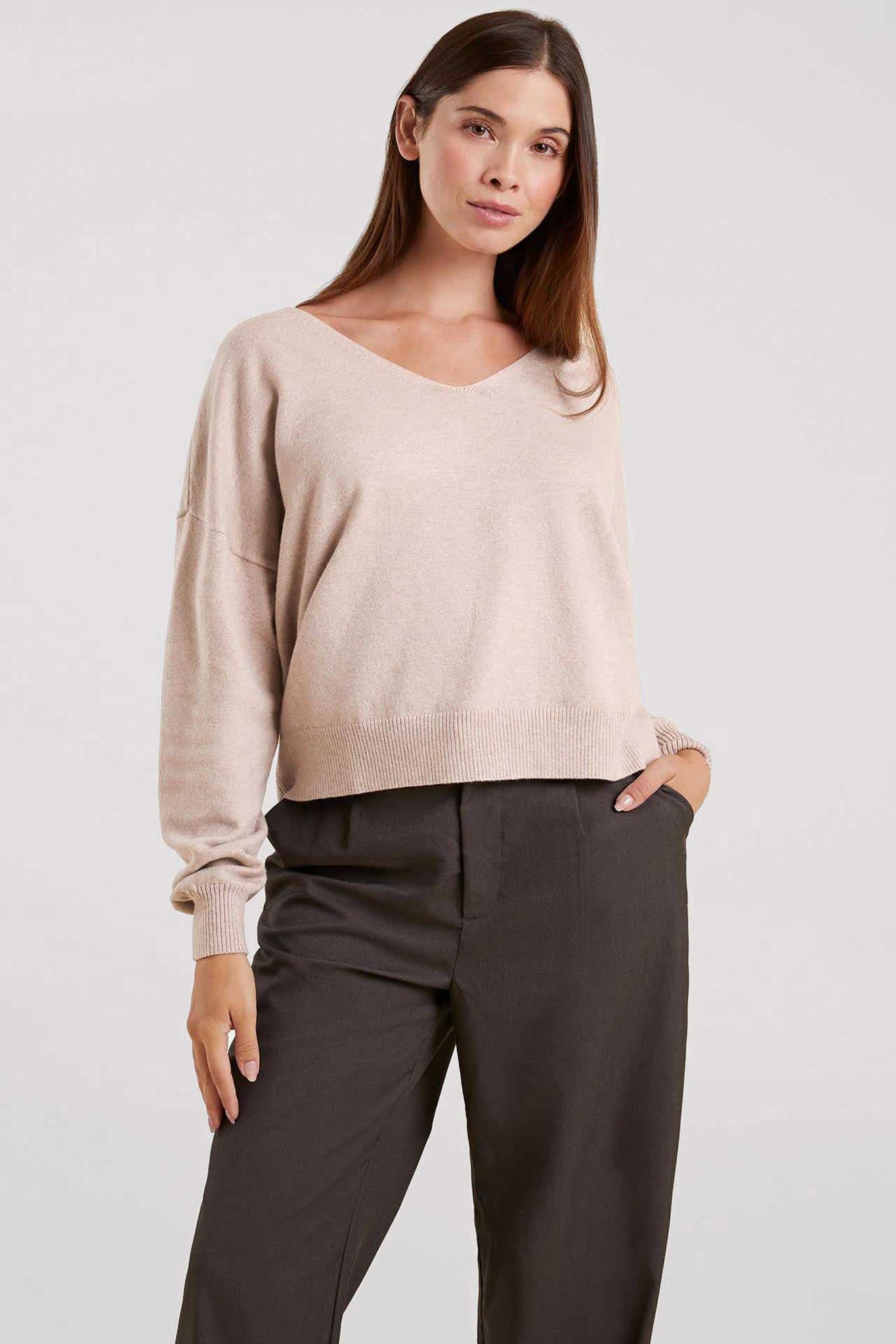 Luxe Knit V-Neck Sweater