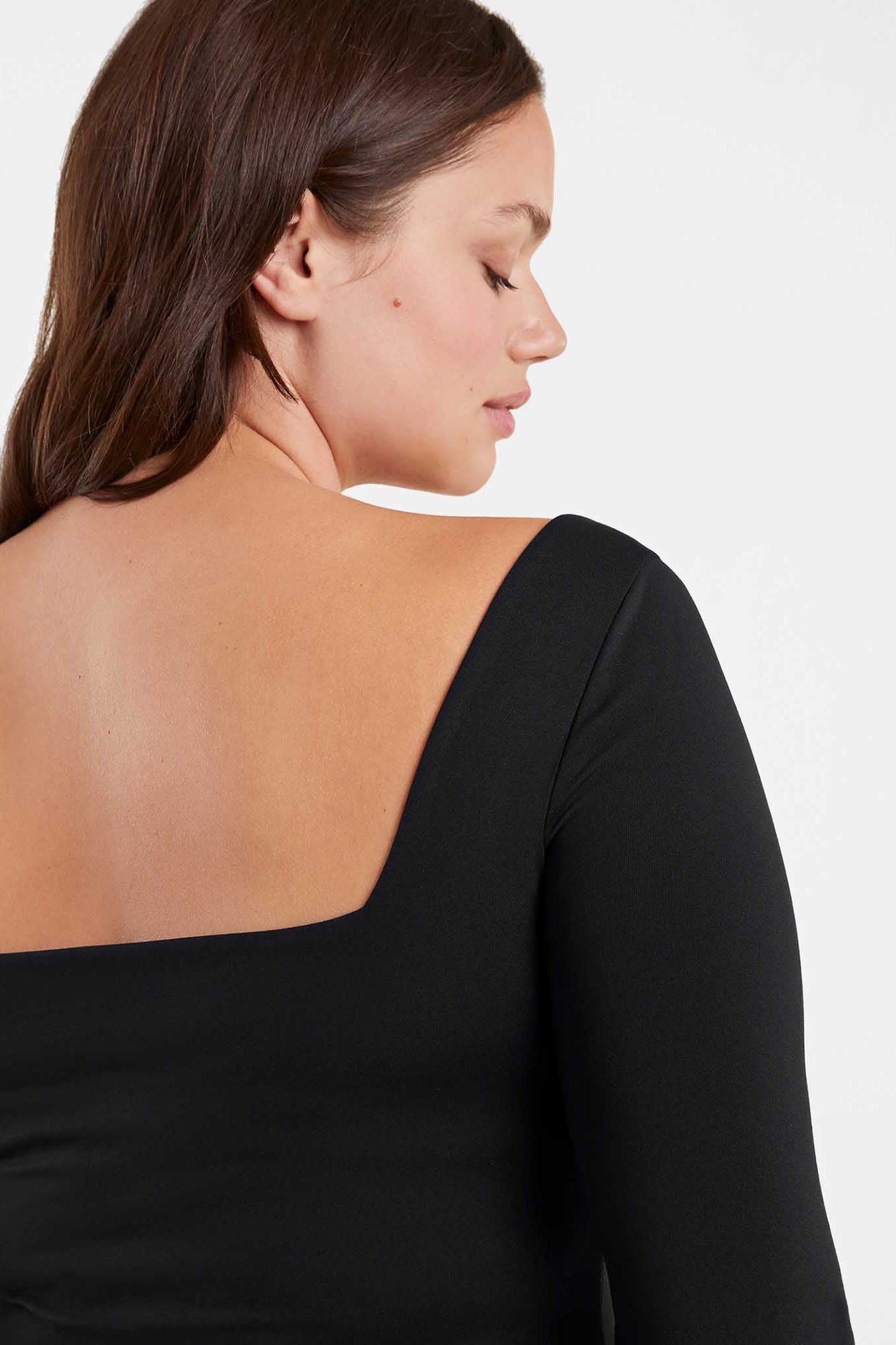 Long Sleeve Wide Square Neck Bodysuit