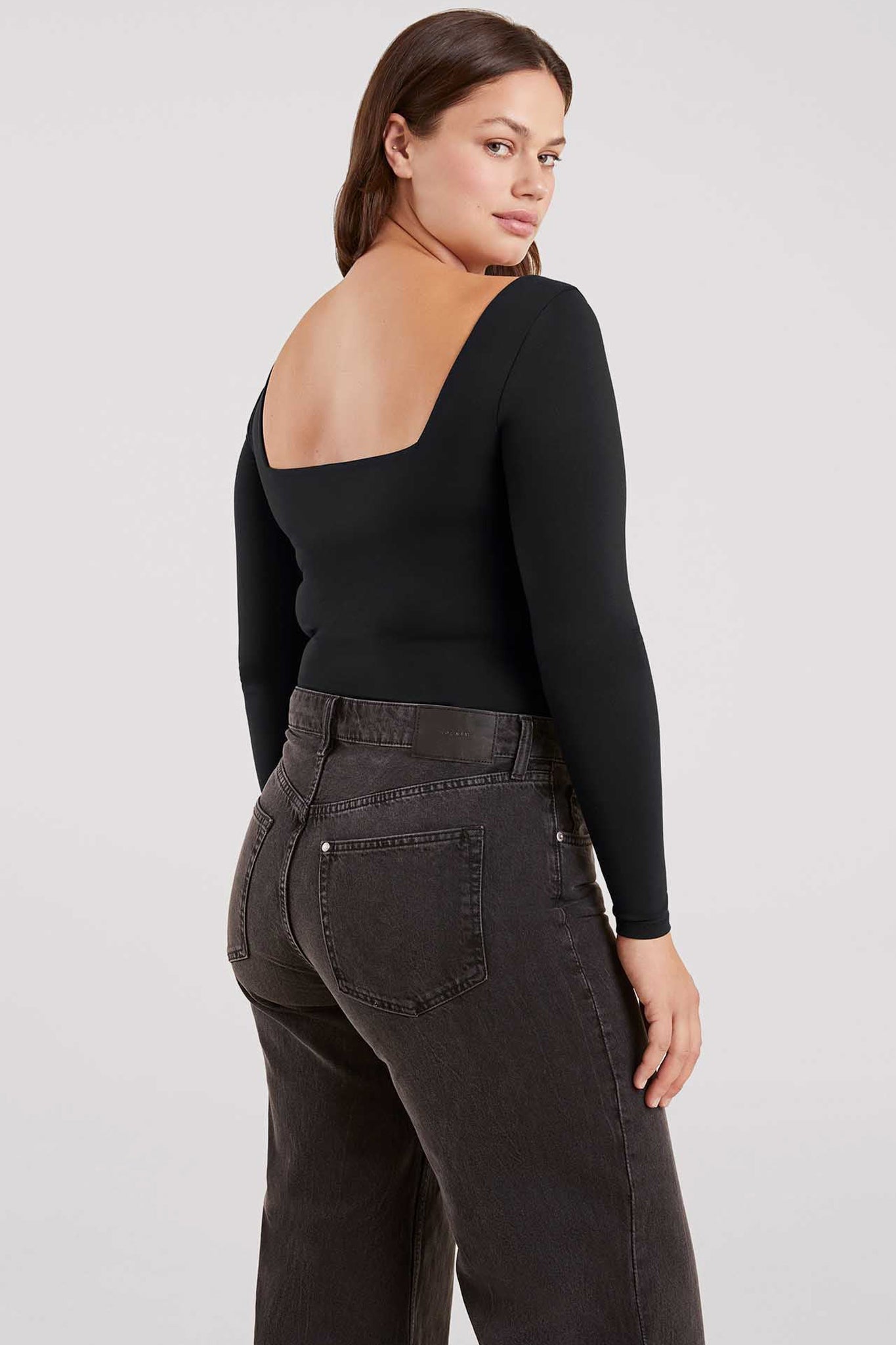 Long Sleeve Wide Square Neck Bodysuit