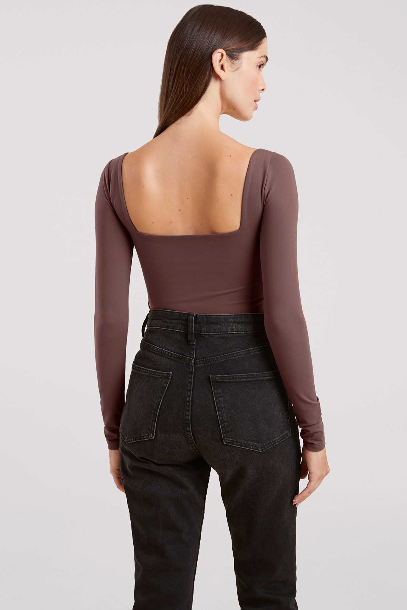 Long Sleeve Wide Square Neck Bodysuit