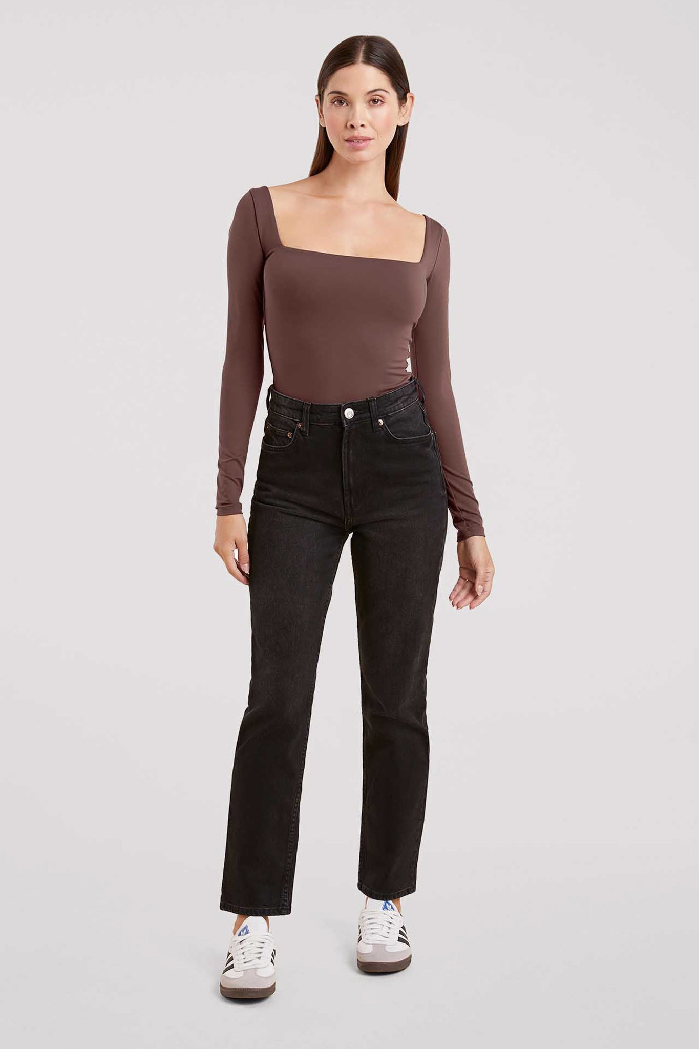 Long Sleeve Wide Square Neck Bodysuit