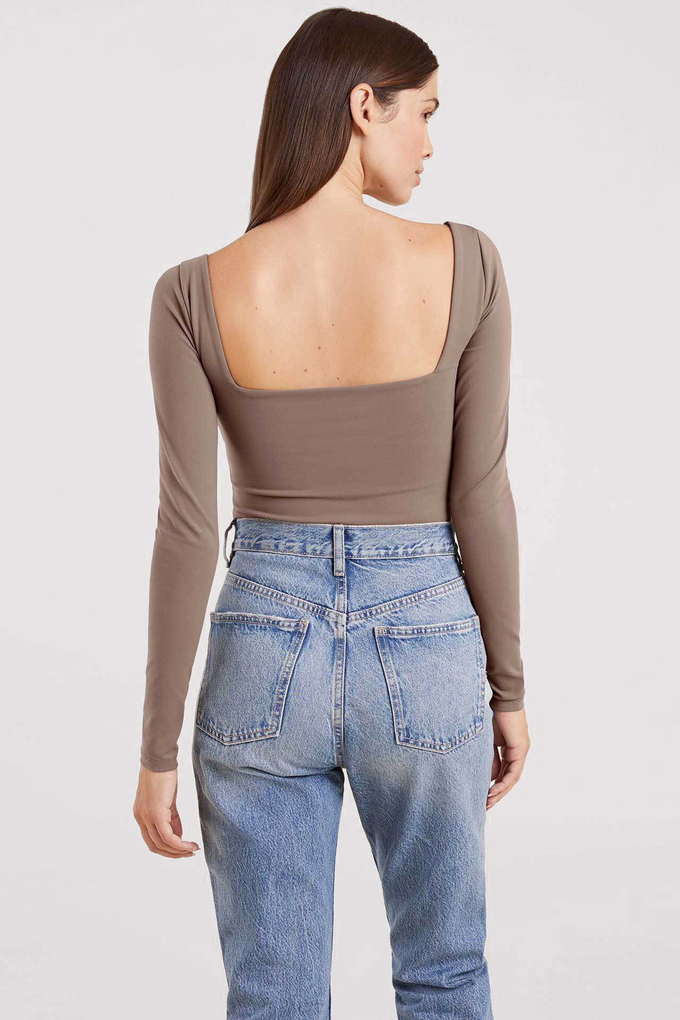 Long Sleeve Wide Square Neck Bodysuit